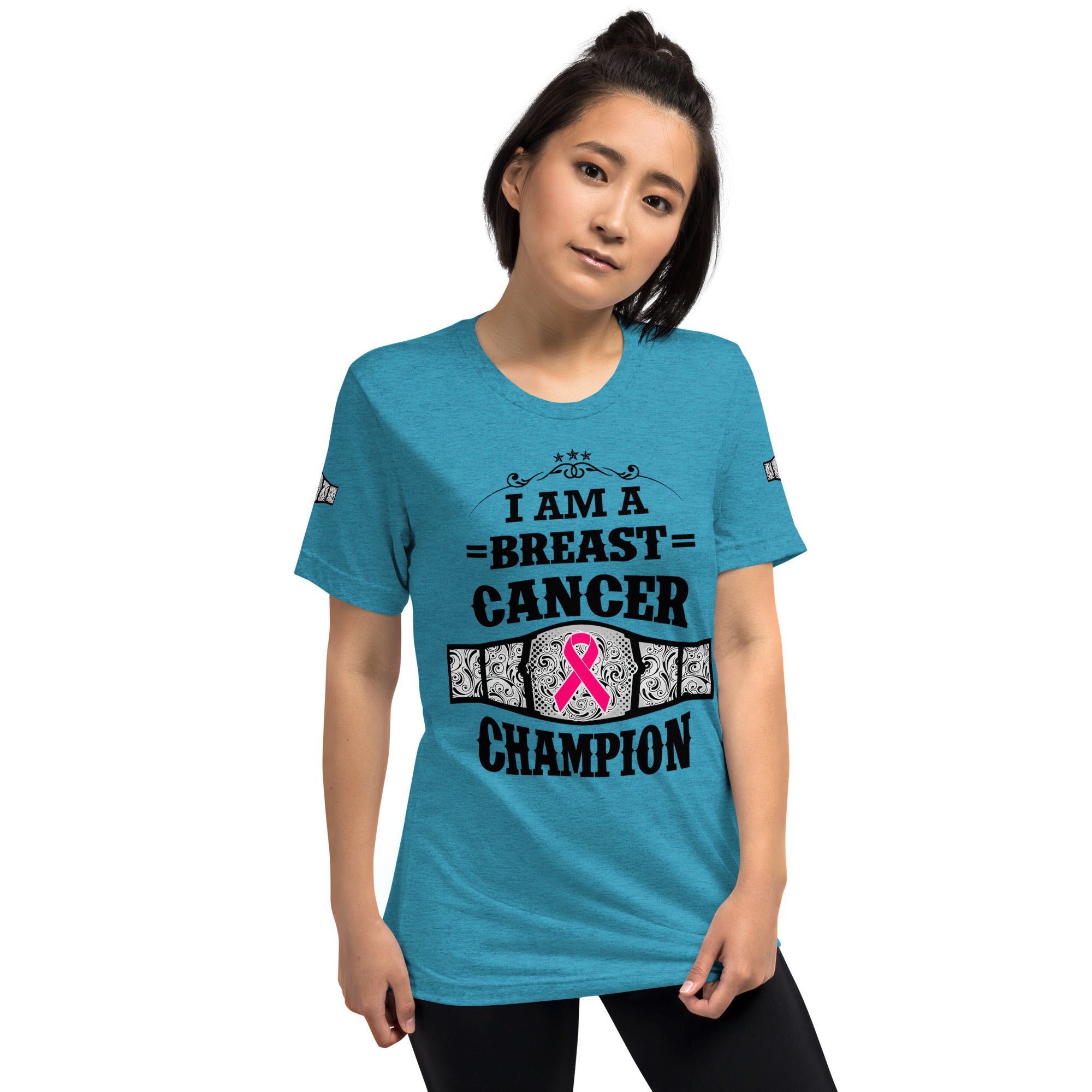 "I Am A Breast Cancer Champion" Short sleeve t-shirt