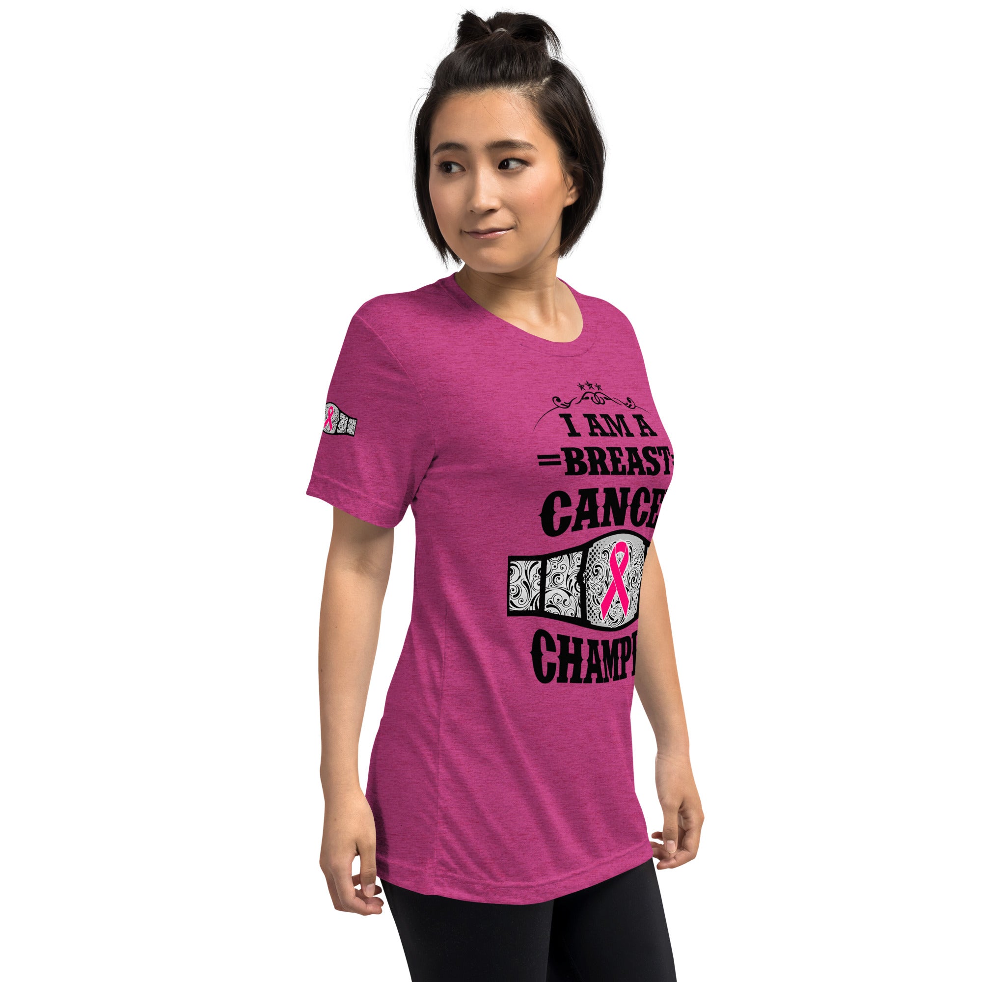 "I Am A Breast Cancer Champion" Short sleeve t-shirt