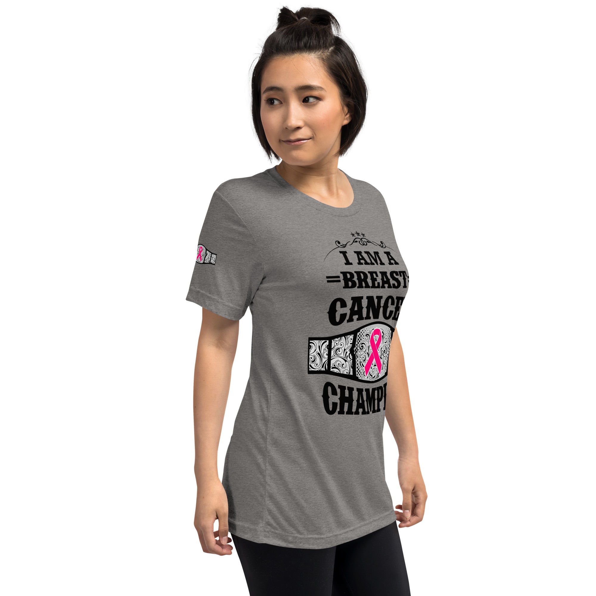 "I Am A Breast Cancer Champion" Short sleeve t-shirt