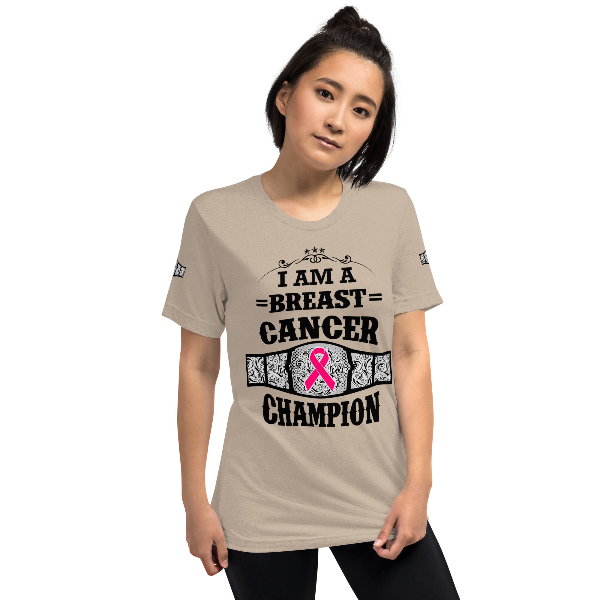 "I Am A Breast Cancer Champion" Short sleeve t-shirt