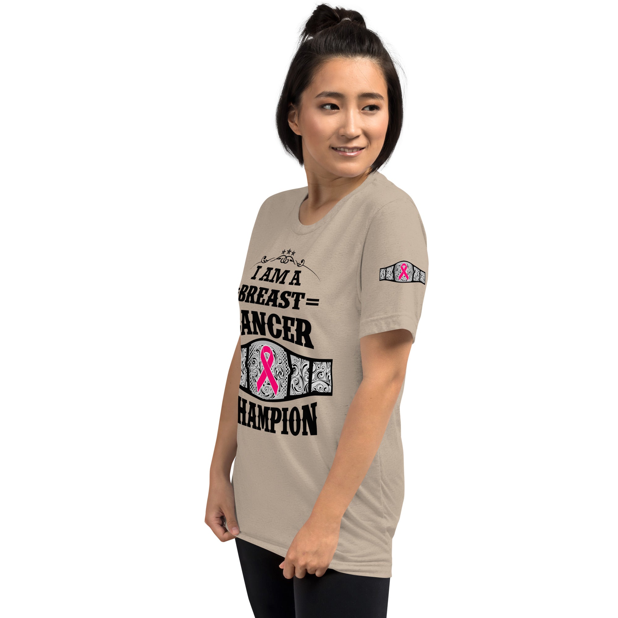 "I Am A Breast Cancer Champion" Short sleeve t-shirt