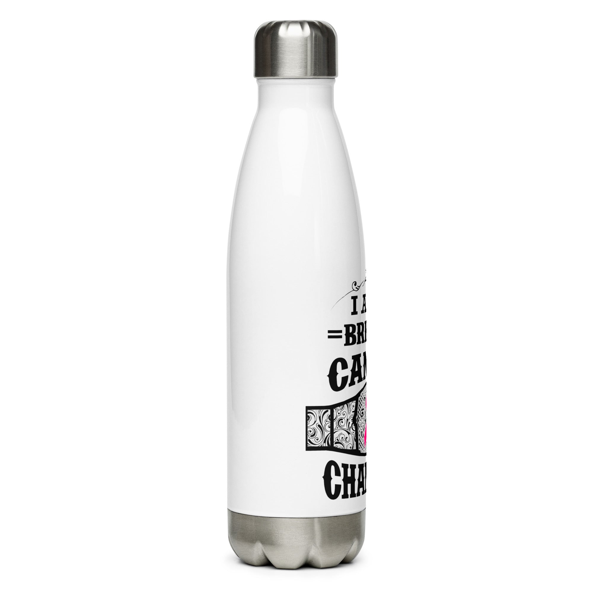 "Breast Cancer Champ" Stainless Steel Water Bottle
