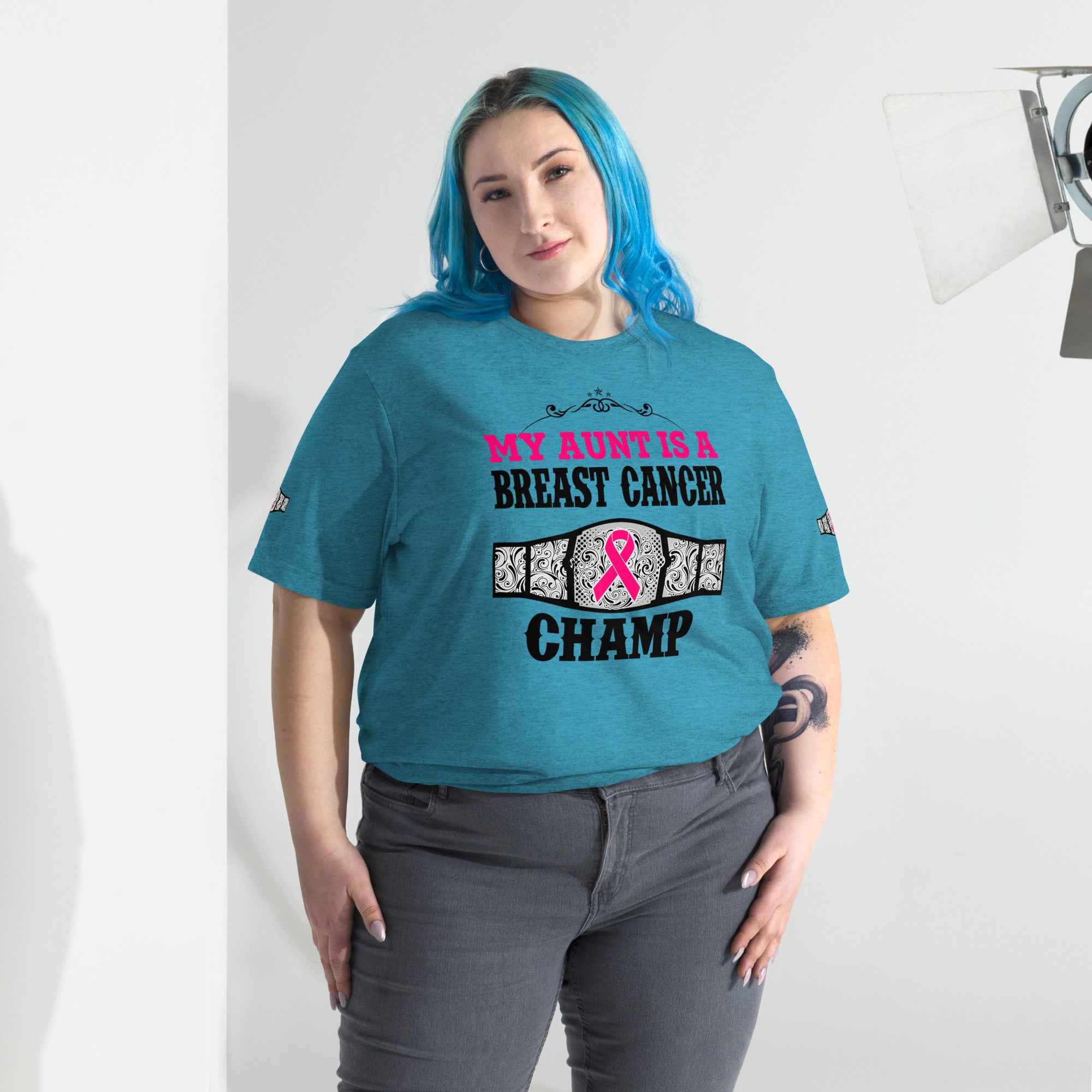 "My Aunt Is A Breast Cancer Champ" Tri-Blend T-Shirt