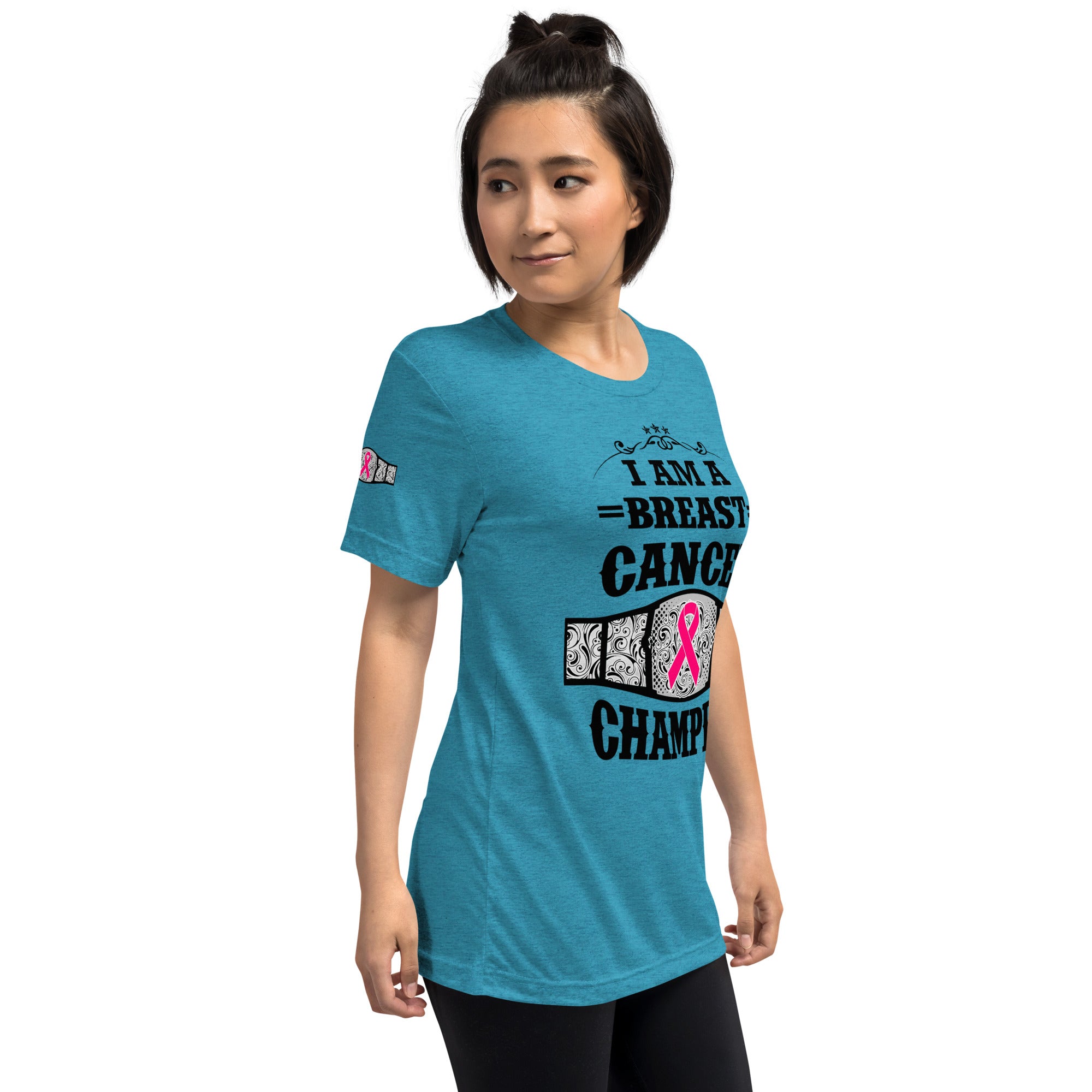"I Am A Breast Cancer Champion" Short sleeve t-shirt