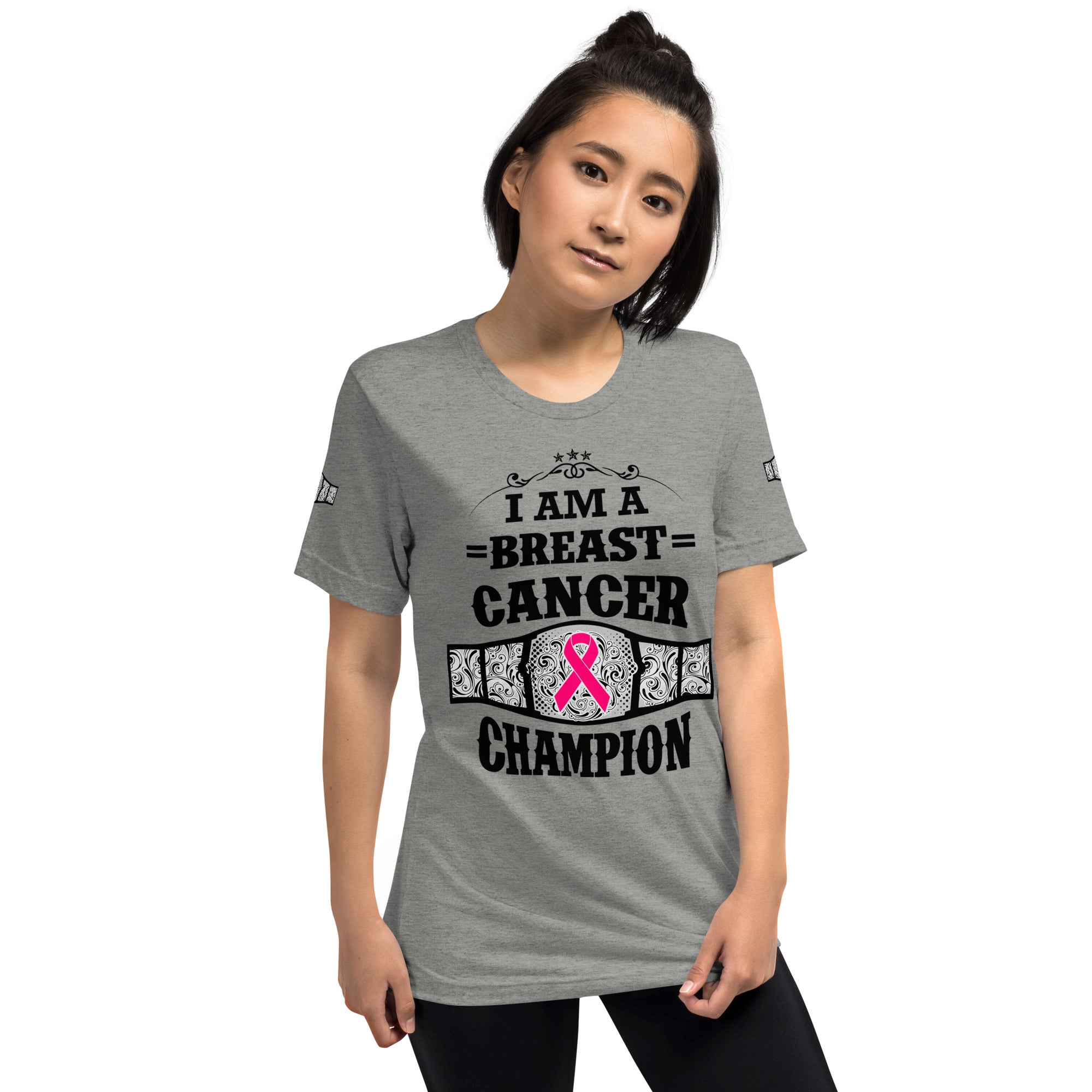 "I Am A Breast Cancer Champion" Short sleeve t-shirt