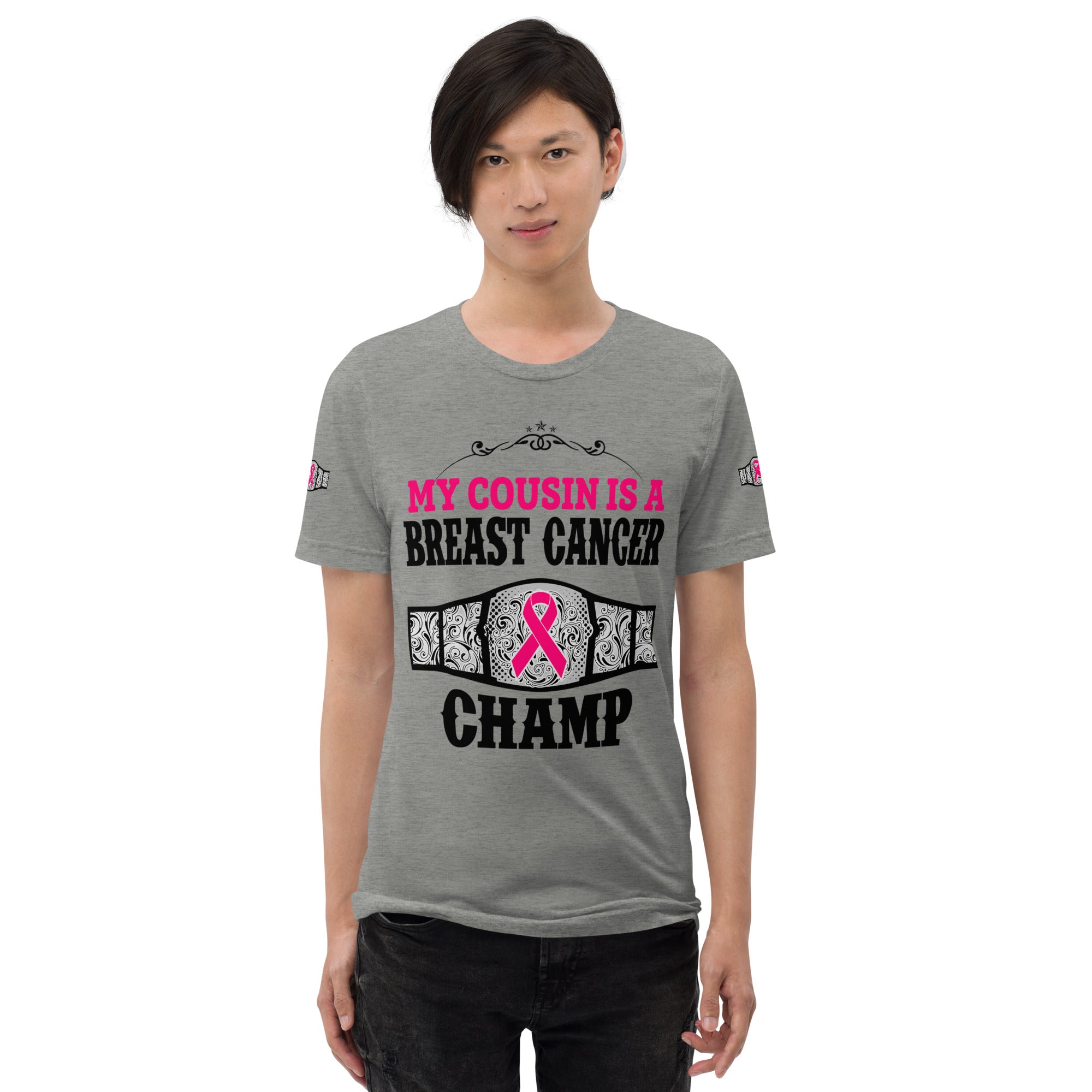 "My Cousin Is A Breast Cancer Champ" Tri-Blend T-Shirt