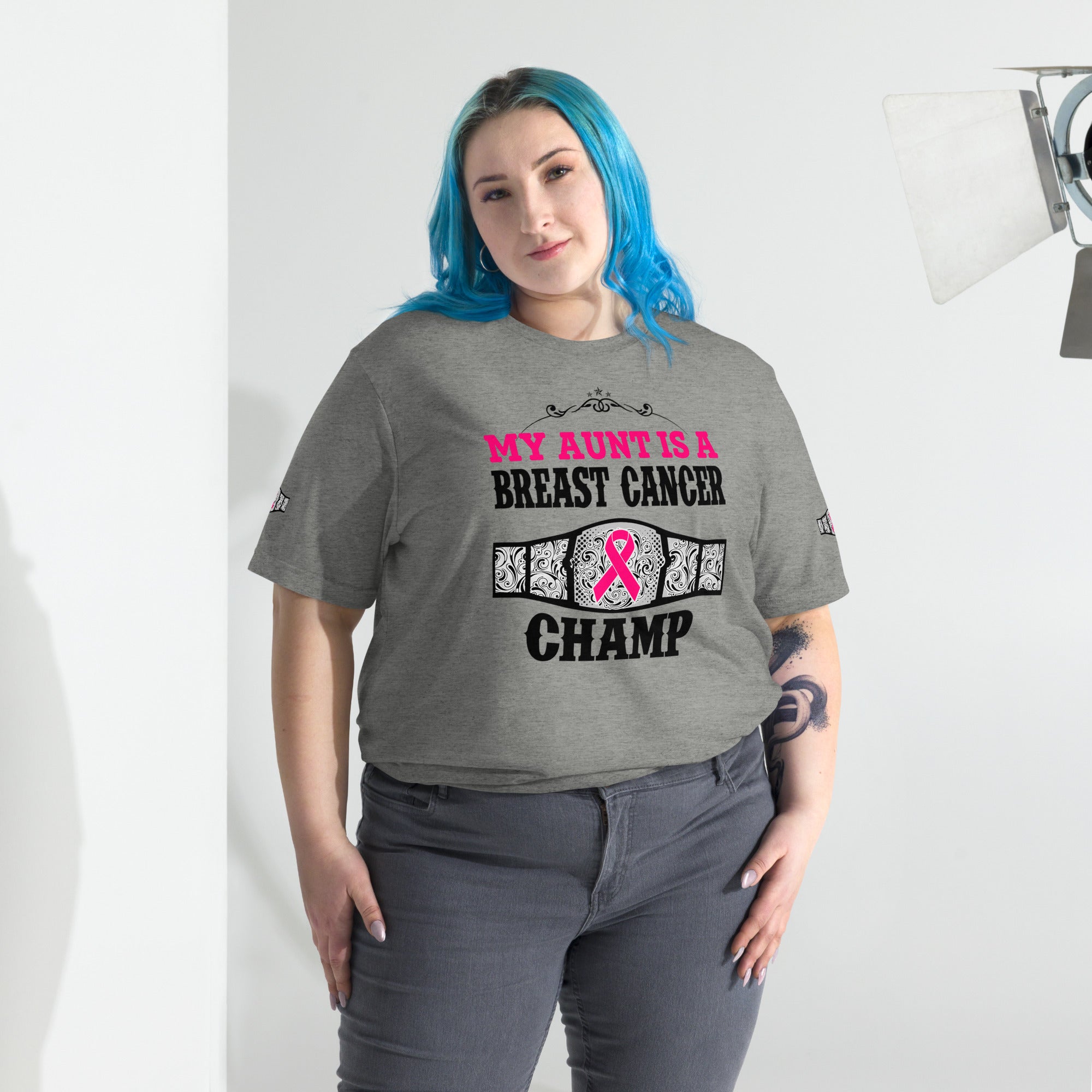 "My Aunt Is A Breast Cancer Champ" Tri-Blend T-Shirt