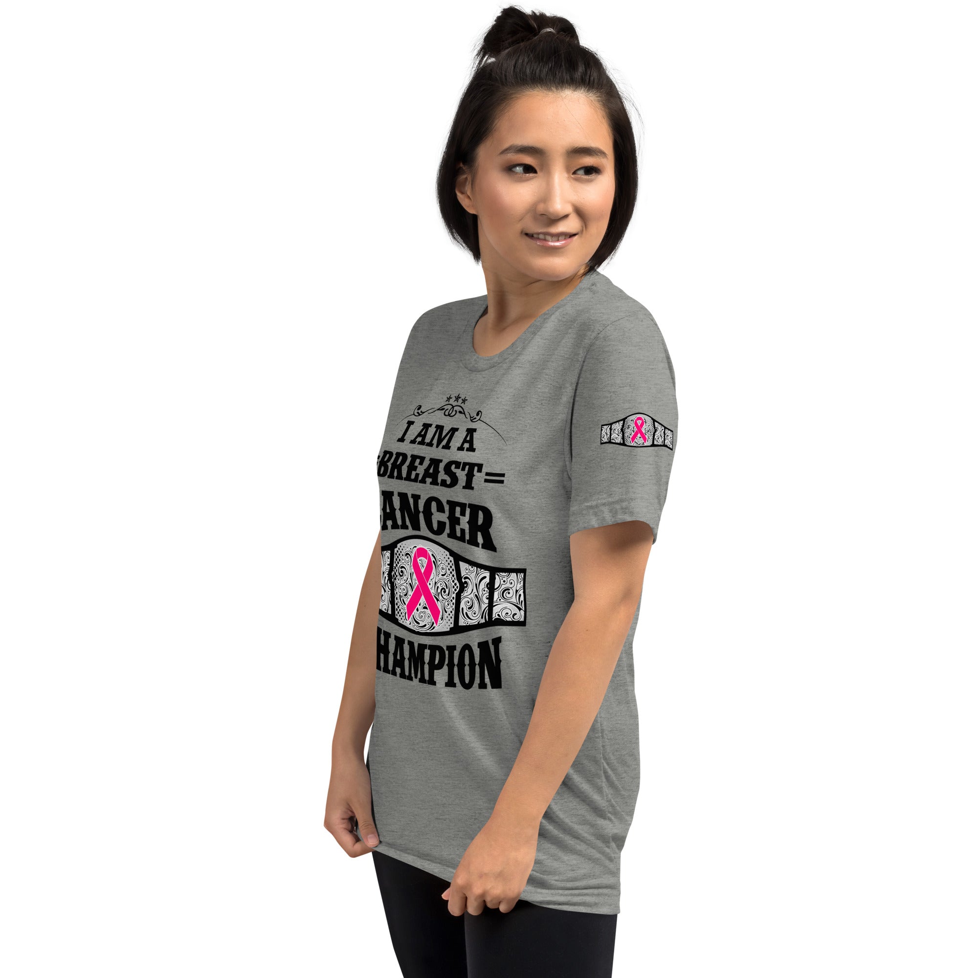 "I Am A Breast Cancer Champion" Short sleeve t-shirt