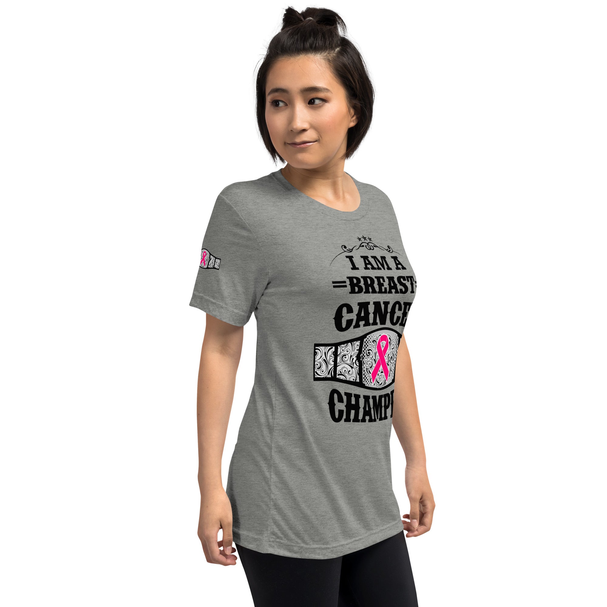 "I Am A Breast Cancer Champion" Short sleeve t-shirt