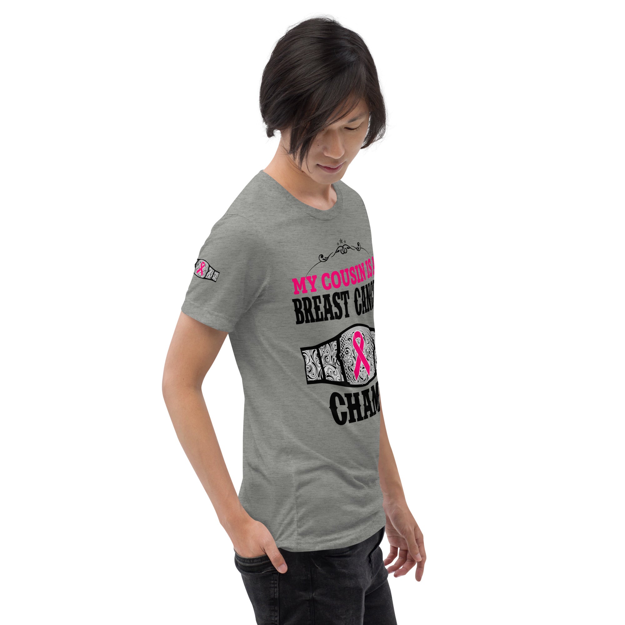 "My Cousin Is A Breast Cancer Champ" Tri-Blend T-Shirt