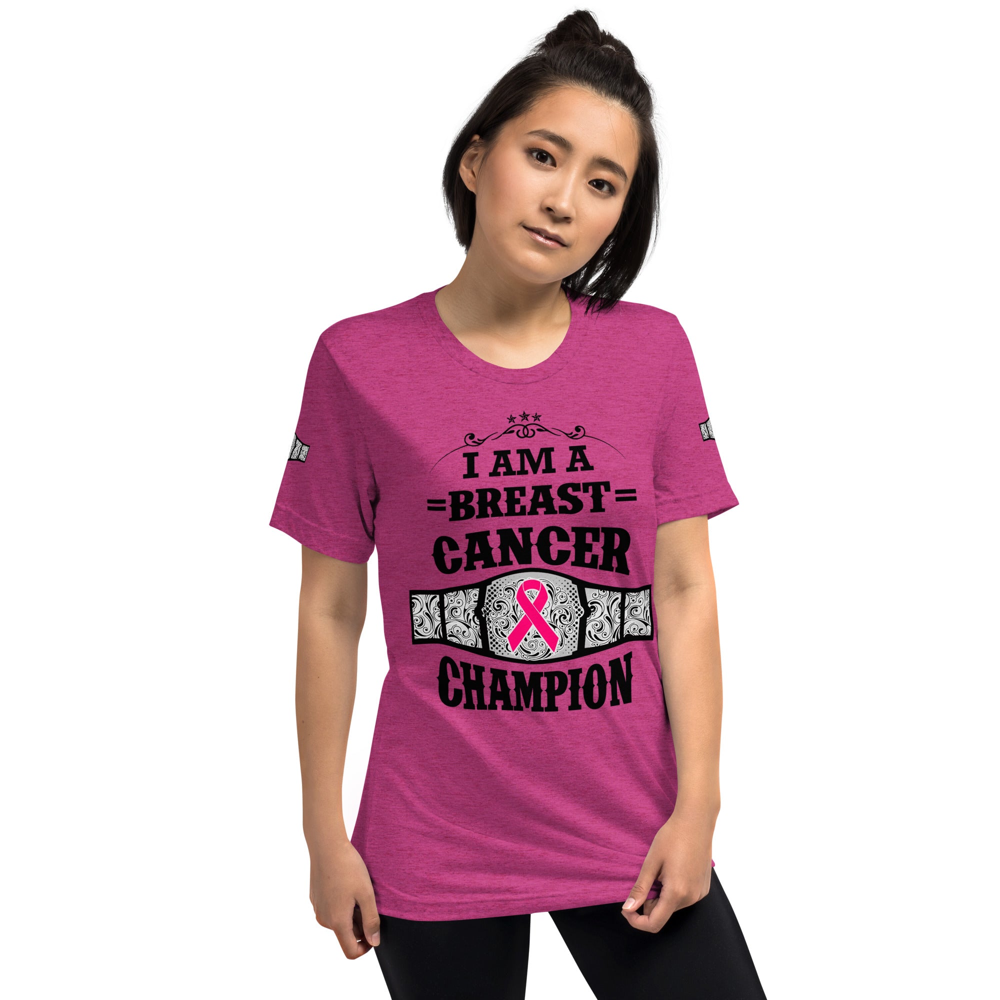 "I Am A Breast Cancer Champion" Short sleeve t-shirt