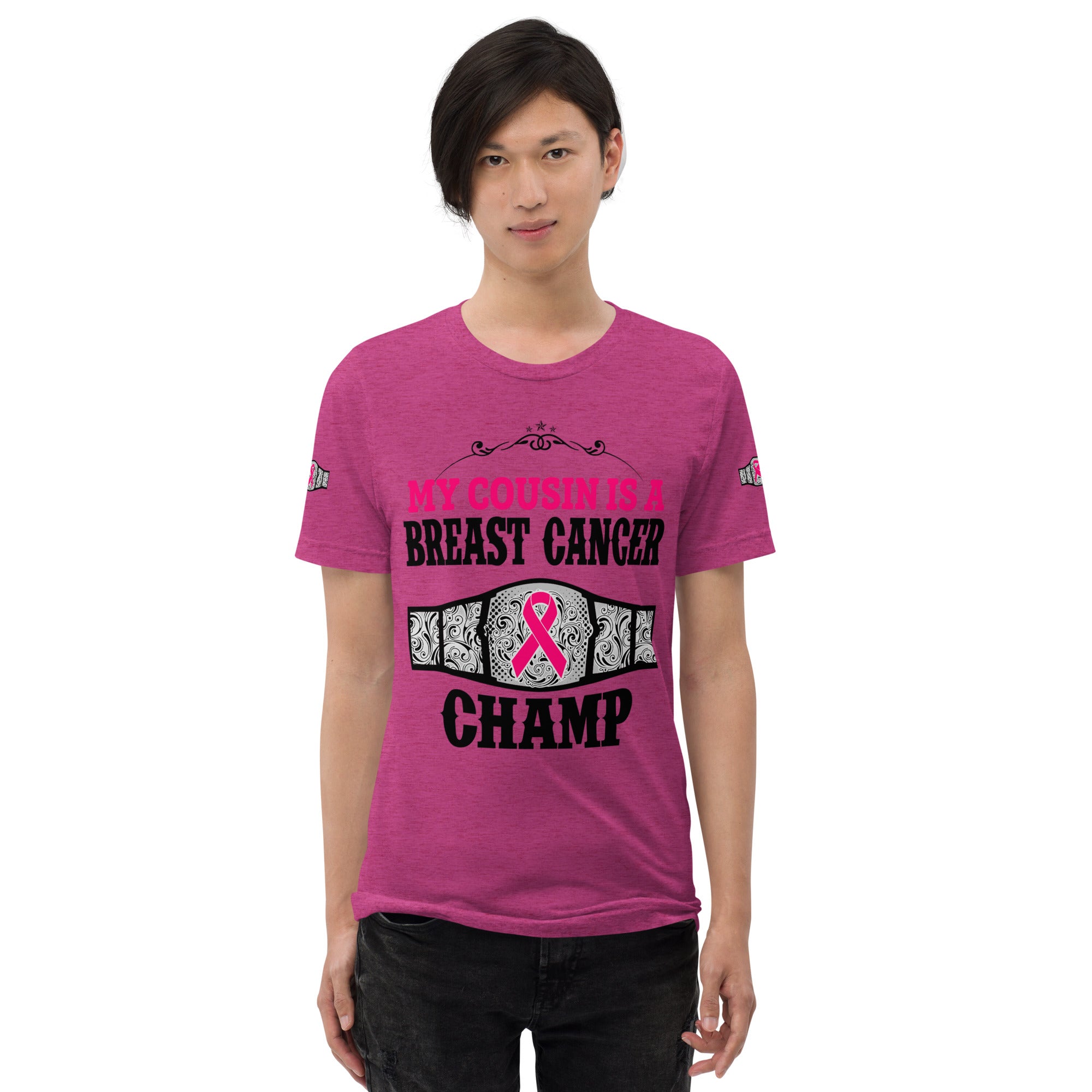 "My Cousin Is A Breast Cancer Champ" Tri-Blend T-Shirt