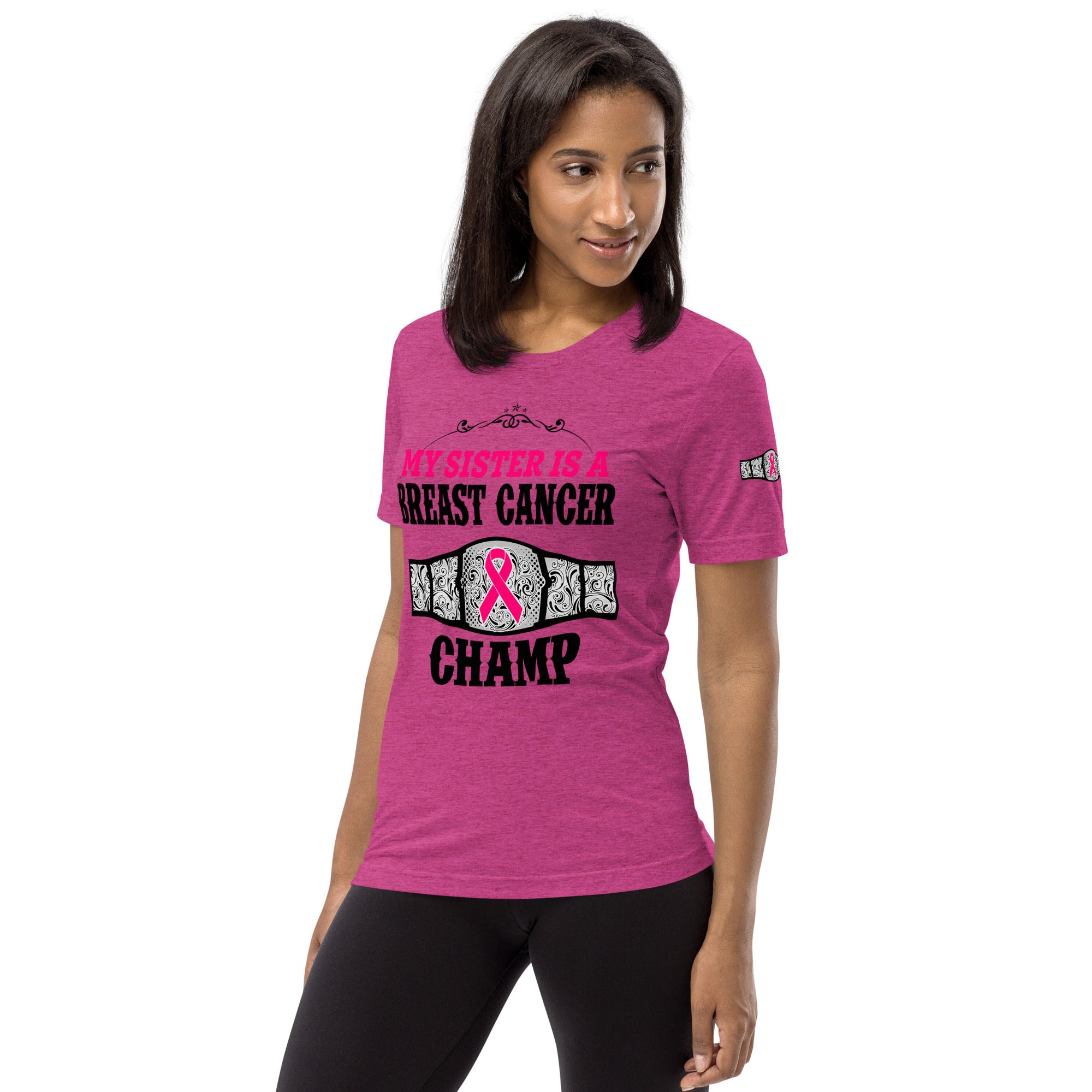 "My Sister Is A Breast Cancer Champ" Tri-Blend T-Shirt