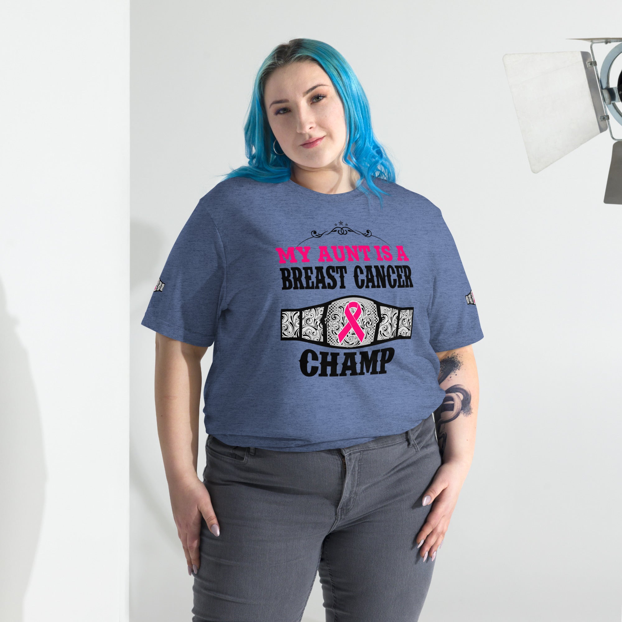 "My Aunt Is A Breast Cancer Champ" Tri-Blend T-Shirt