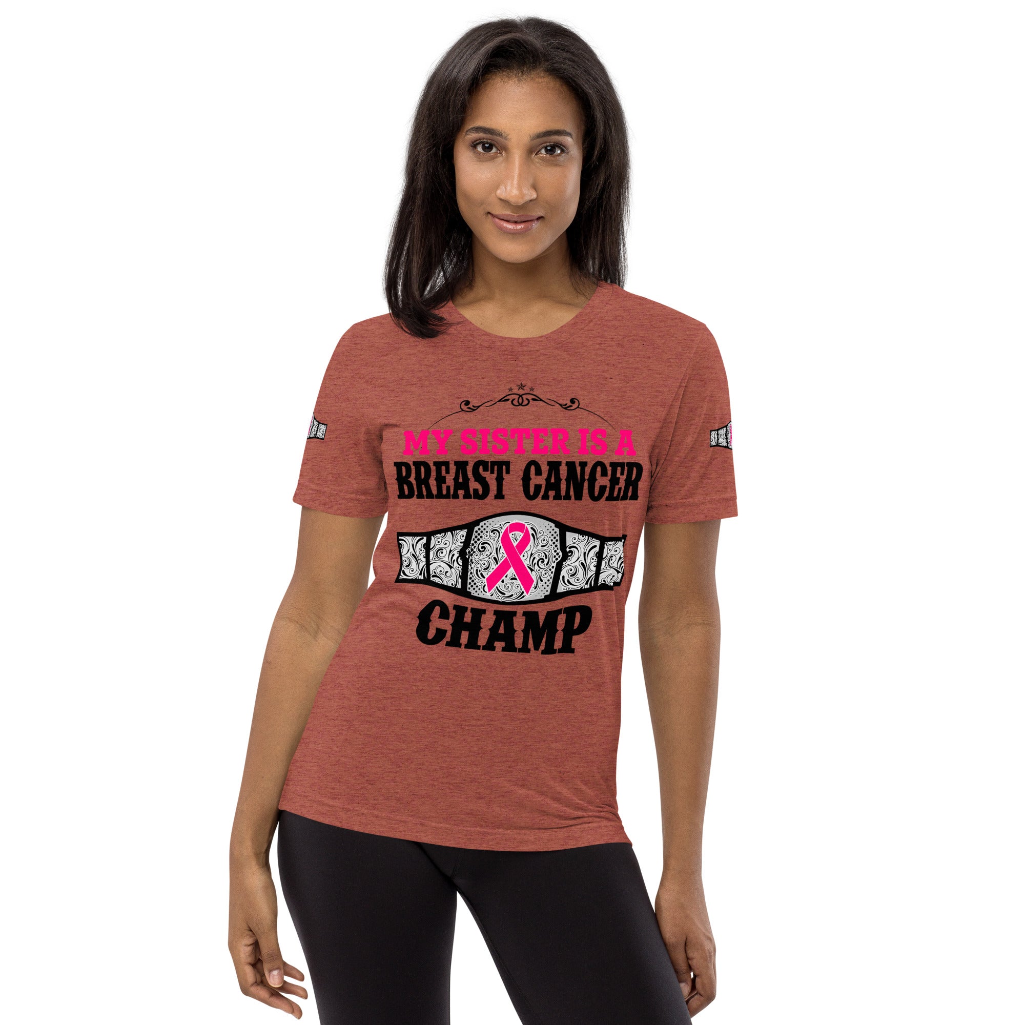 "My Sister Is A Breast Cancer Champ" Tri-Blend T-Shirt