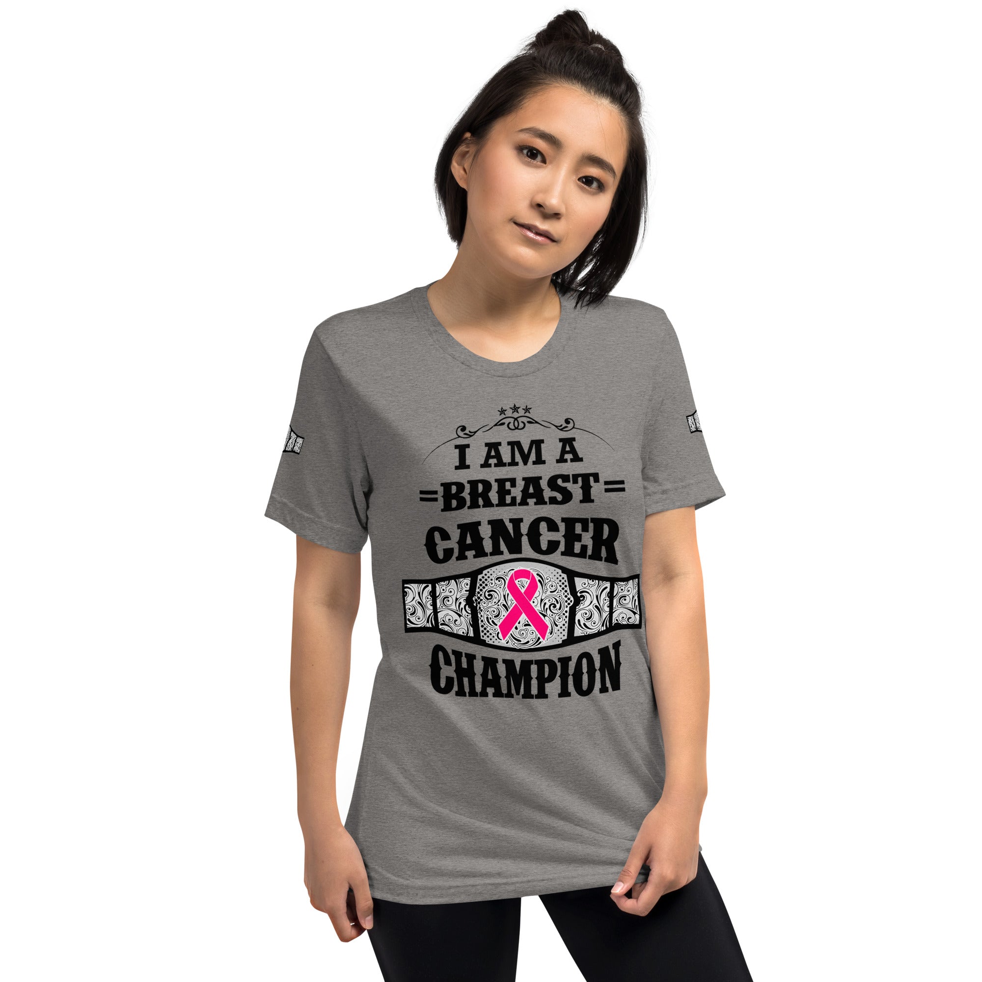 "I Am A Breast Cancer Champion" Short sleeve t-shirt