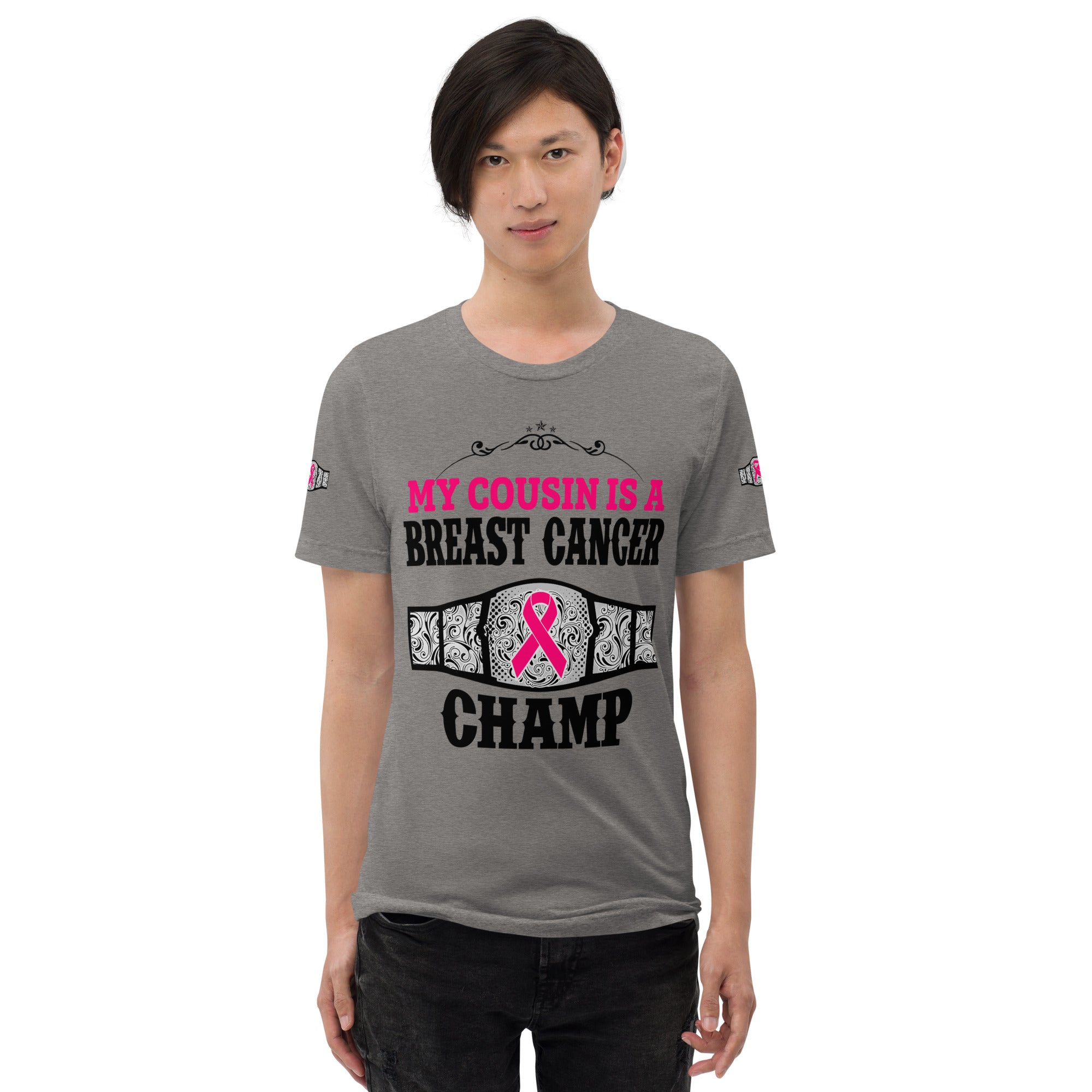 "My Cousin Is A Breast Cancer Champ" Tri-Blend T-Shirt