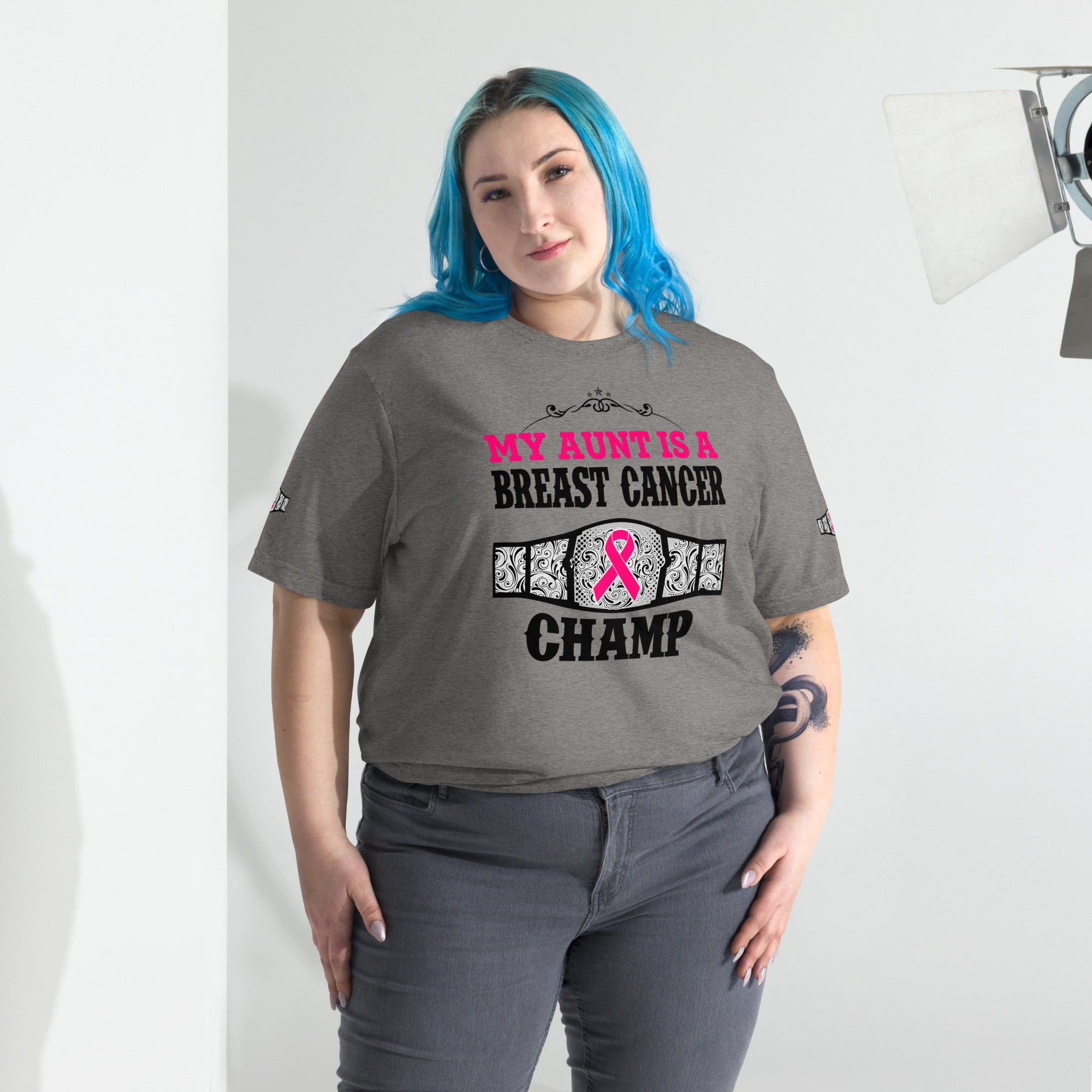 "My Aunt Is A Breast Cancer Champ" Tri-Blend T-Shirt