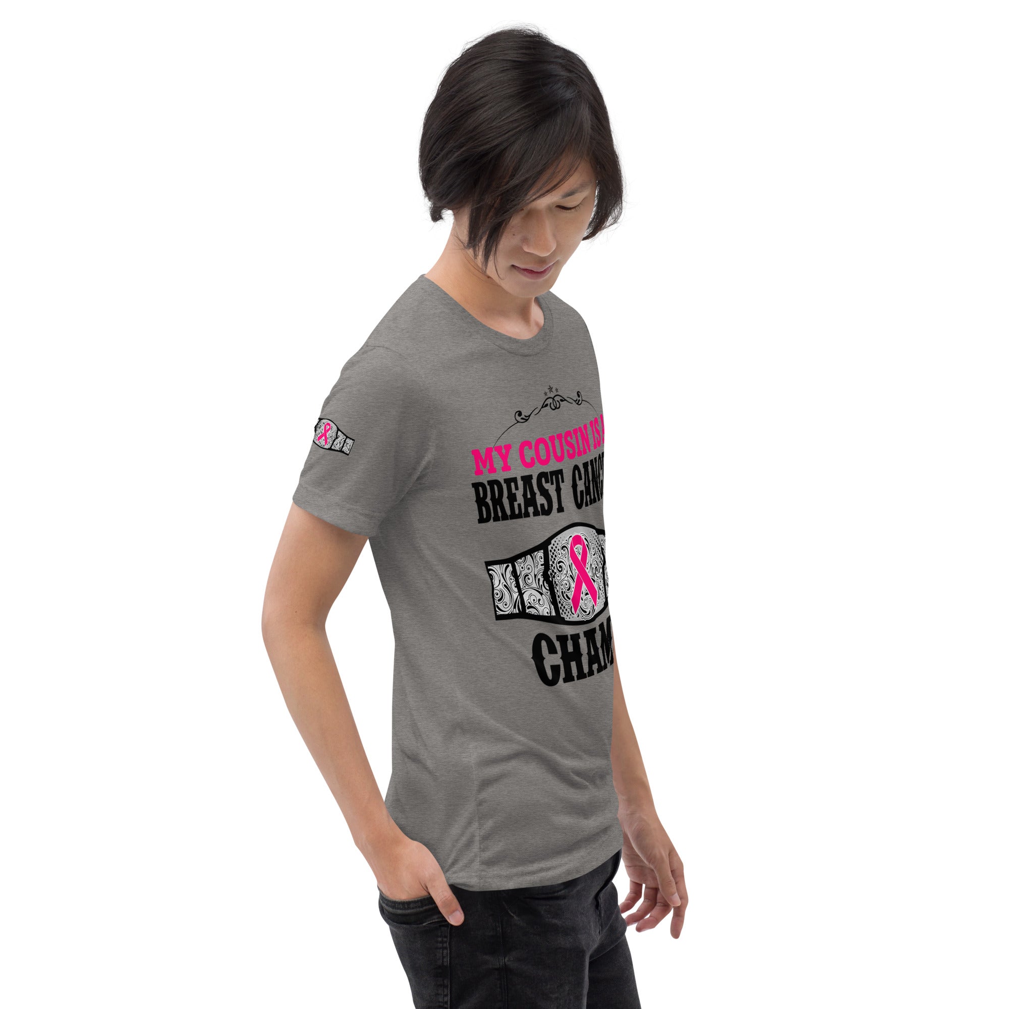 "My Cousin Is A Breast Cancer Champ" Tri-Blend T-Shirt