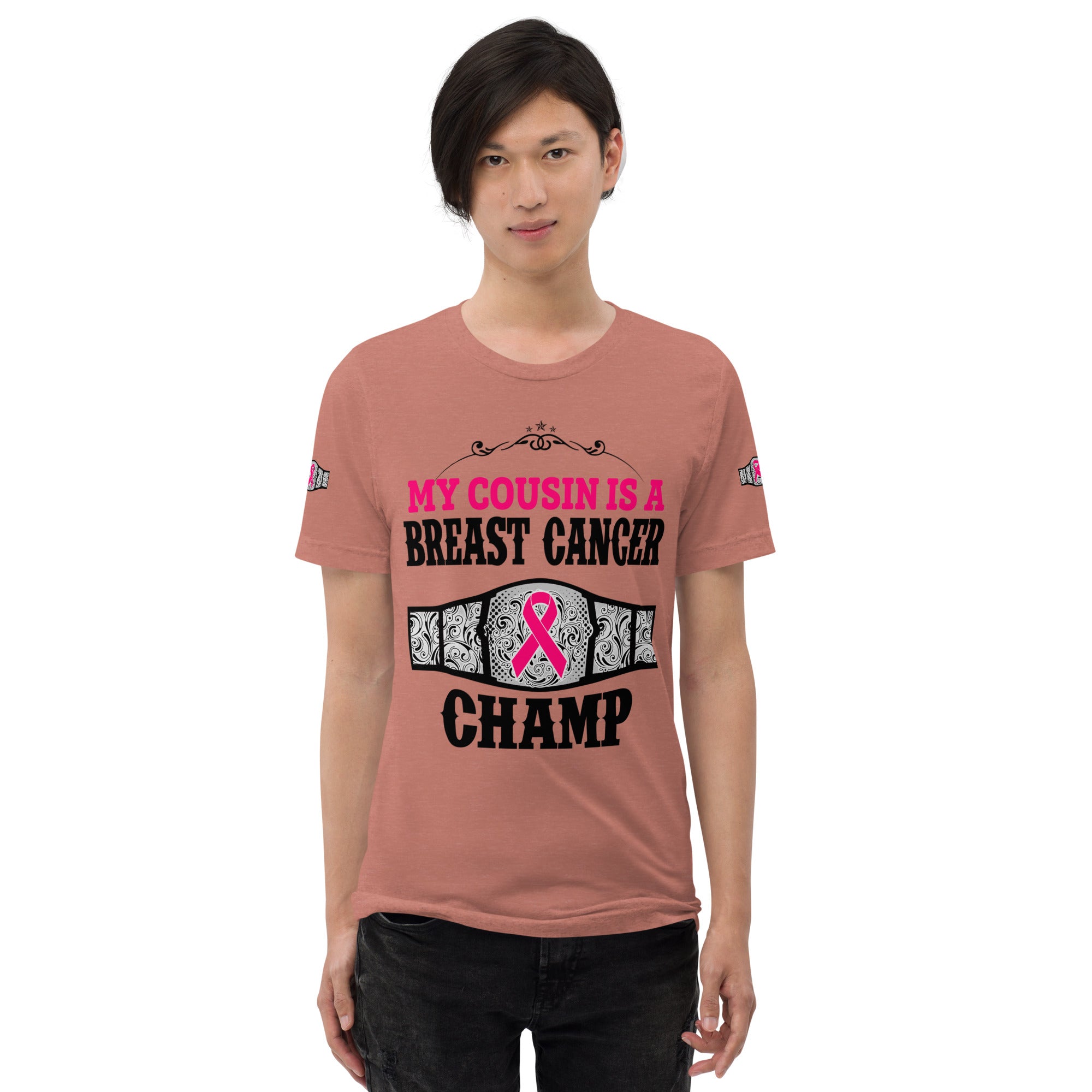 "My Cousin Is A Breast Cancer Champ" Tri-Blend T-Shirt