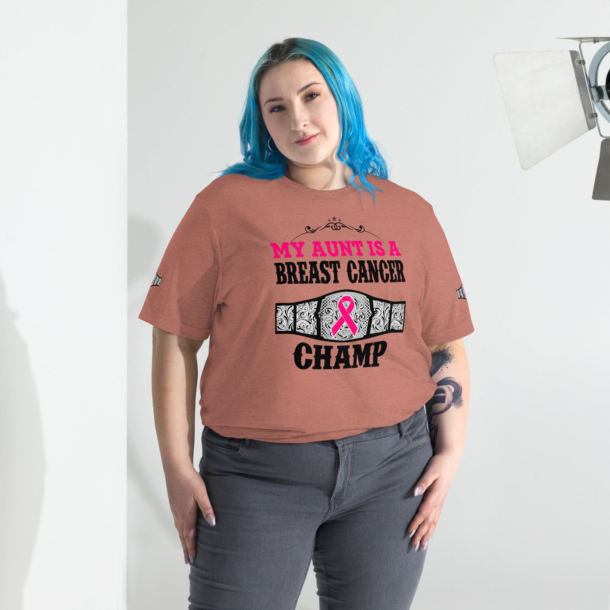 "My Aunt Is A Breast Cancer Champ" Tri-Blend T-Shirt