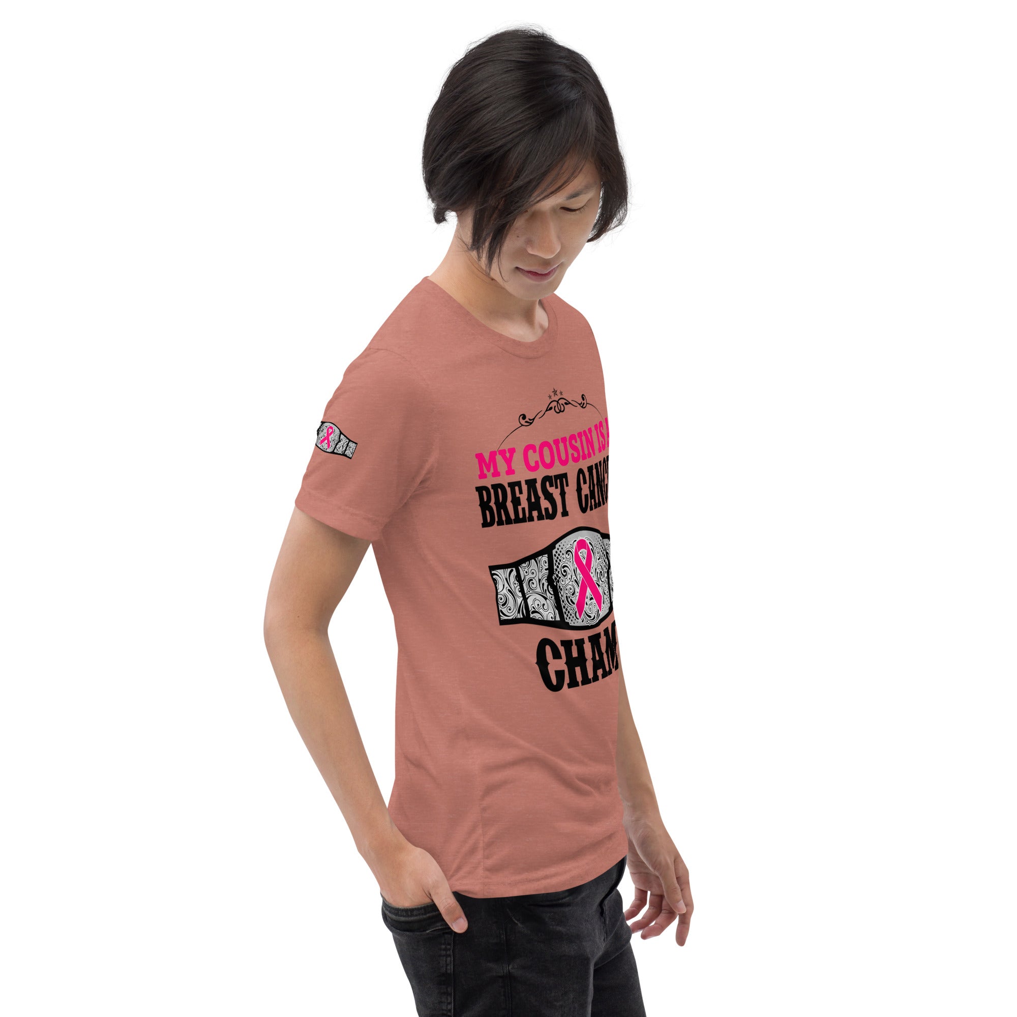"My Cousin Is A Breast Cancer Champ" Tri-Blend T-Shirt