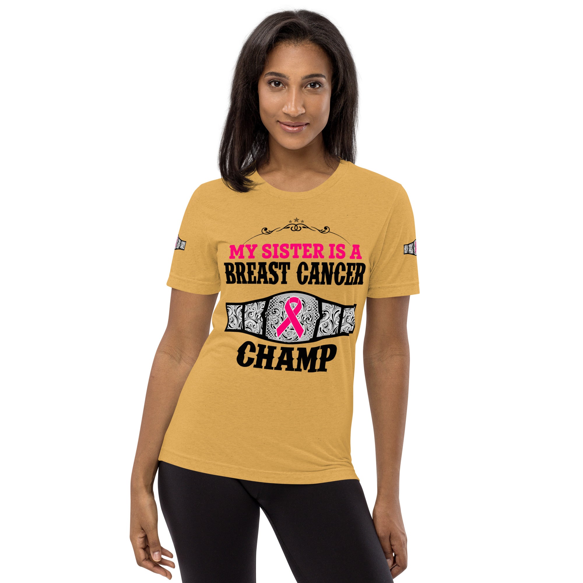"My Sister Is A Breast Cancer Champ" Tri-Blend T-Shirt
