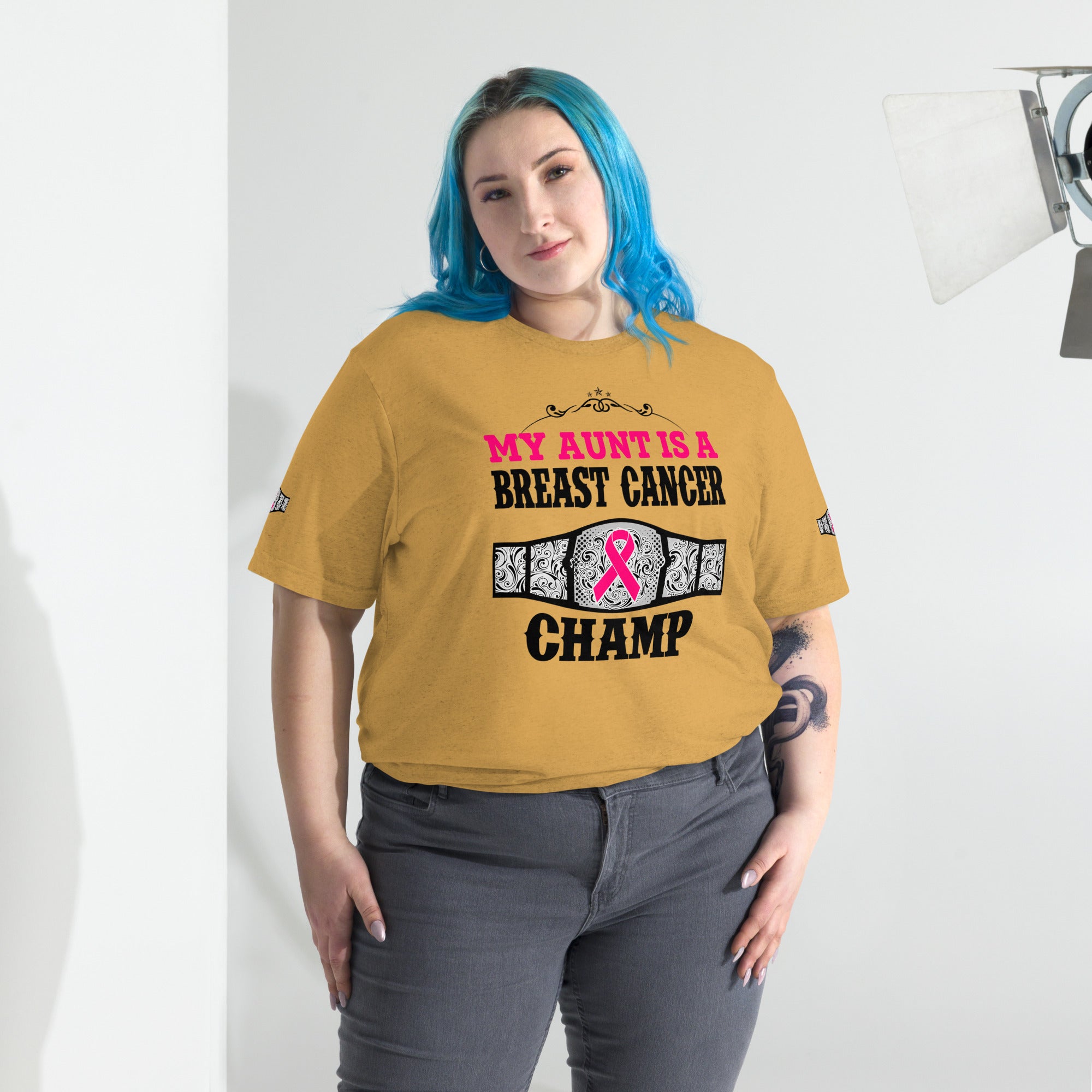 "My Aunt Is A Breast Cancer Champ" Tri-Blend T-Shirt