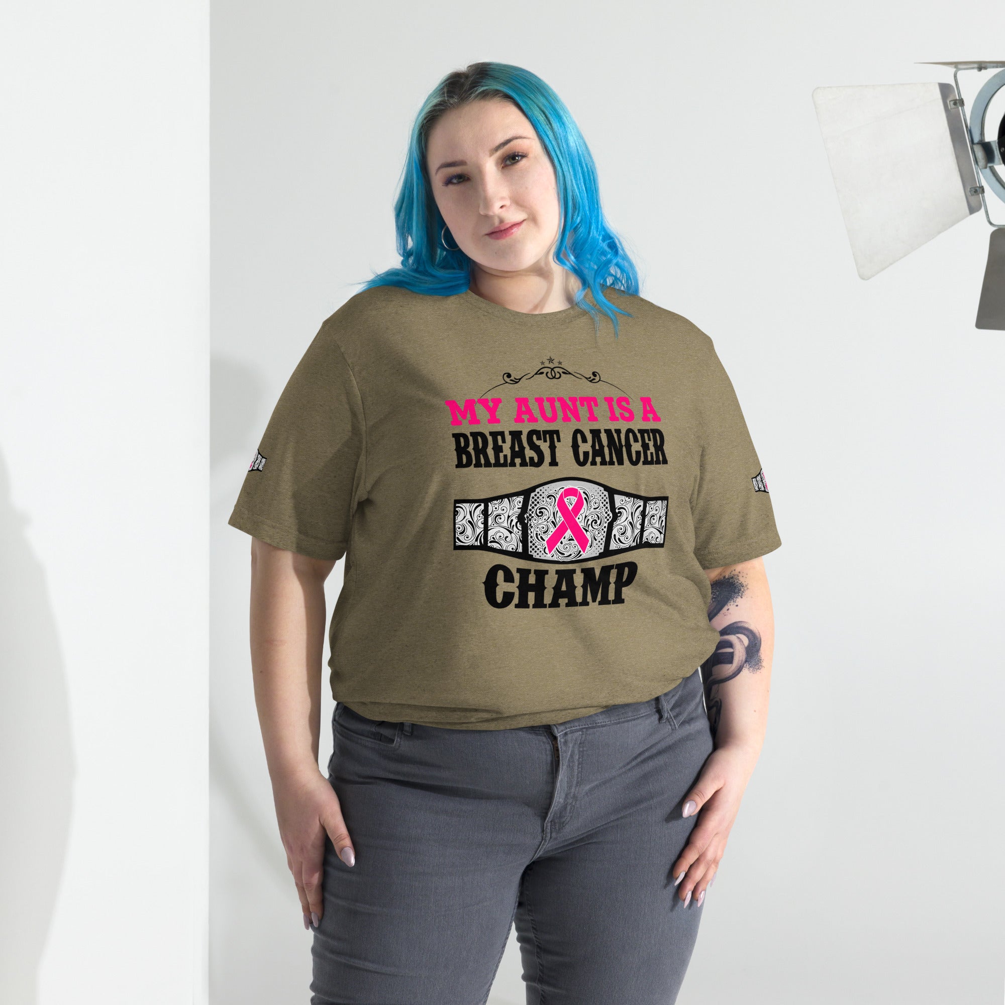 "My Aunt Is A Breast Cancer Champ" Tri-Blend T-Shirt