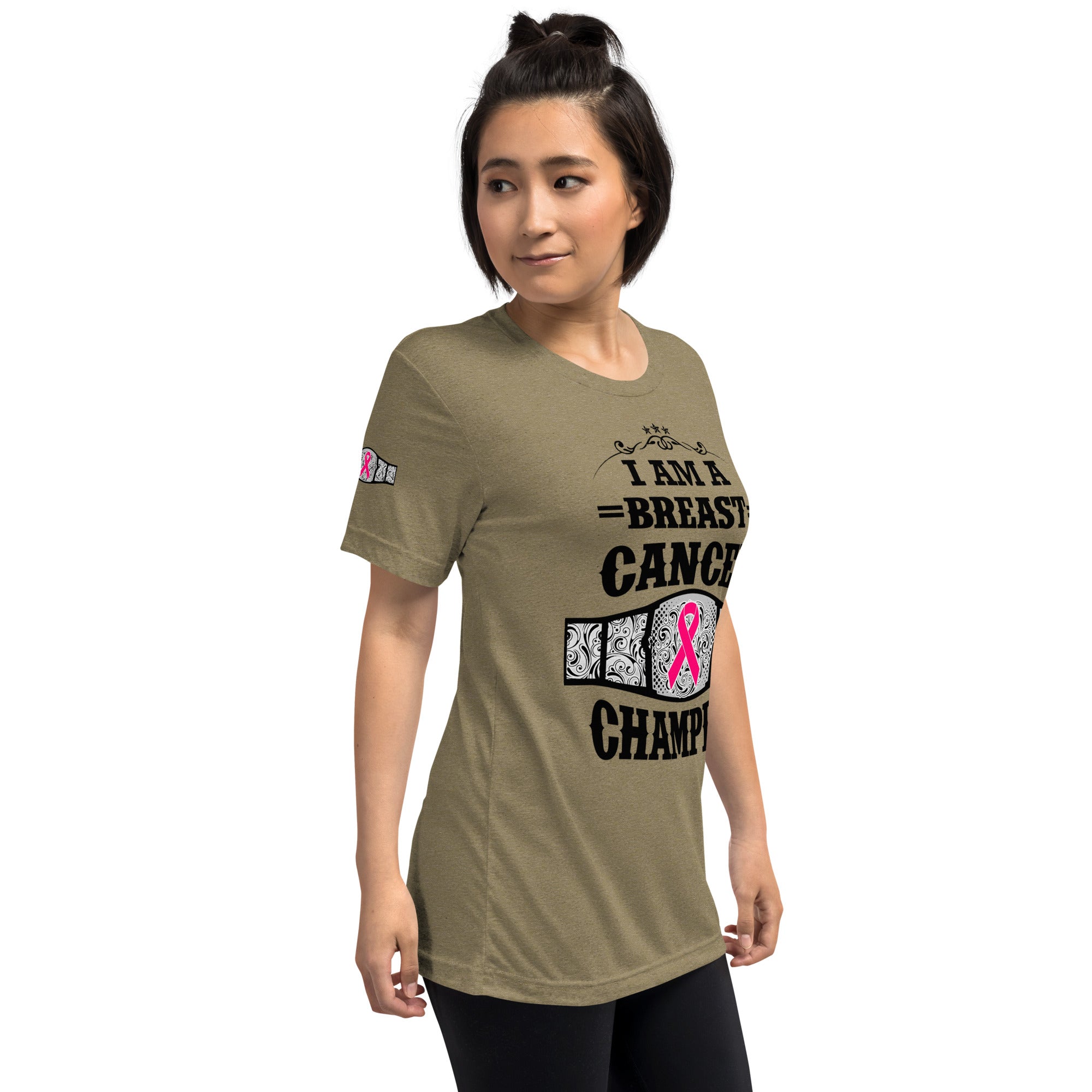 "I Am A Breast Cancer Champion" Short sleeve t-shirt