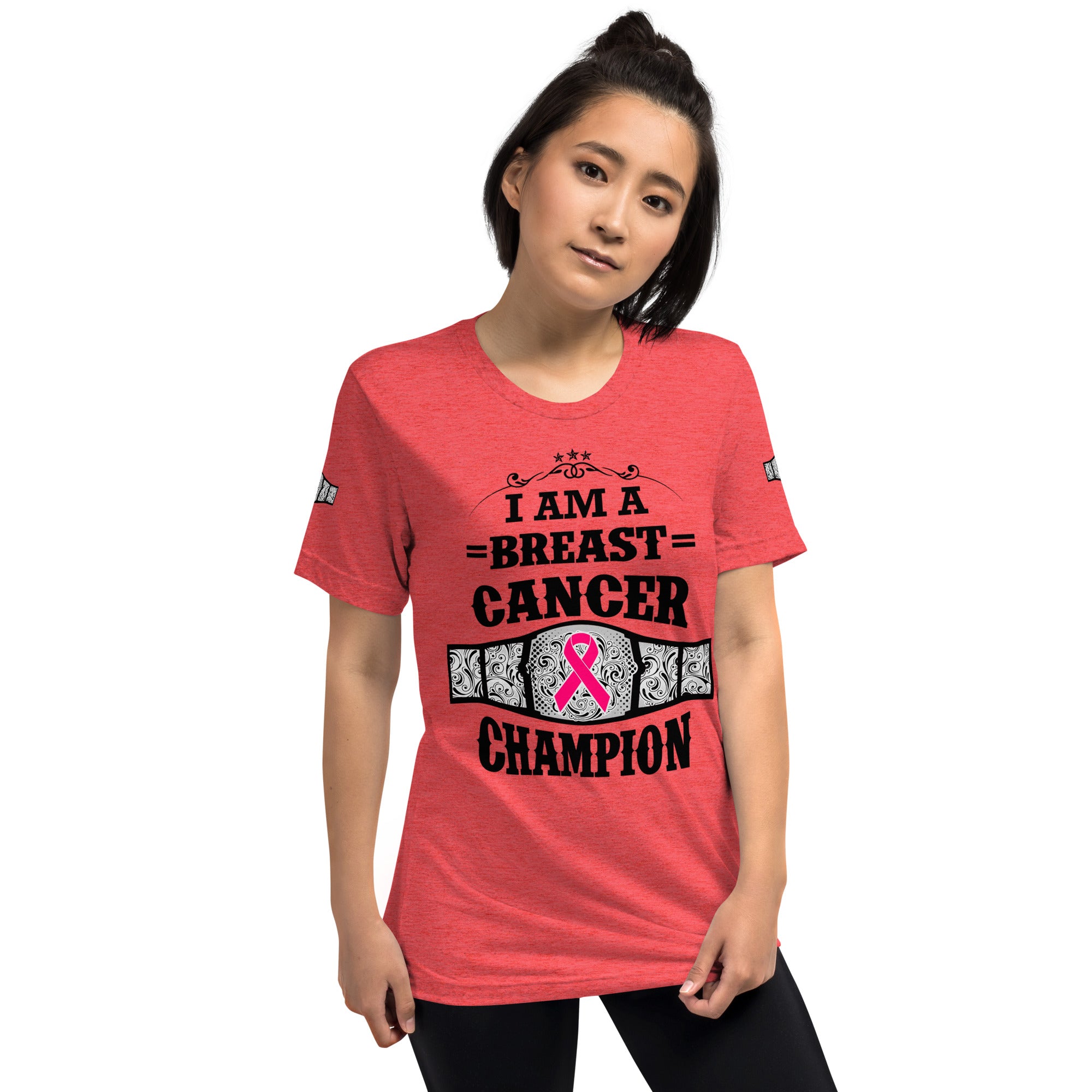 "I Am A Breast Cancer Champion" Short sleeve t-shirt