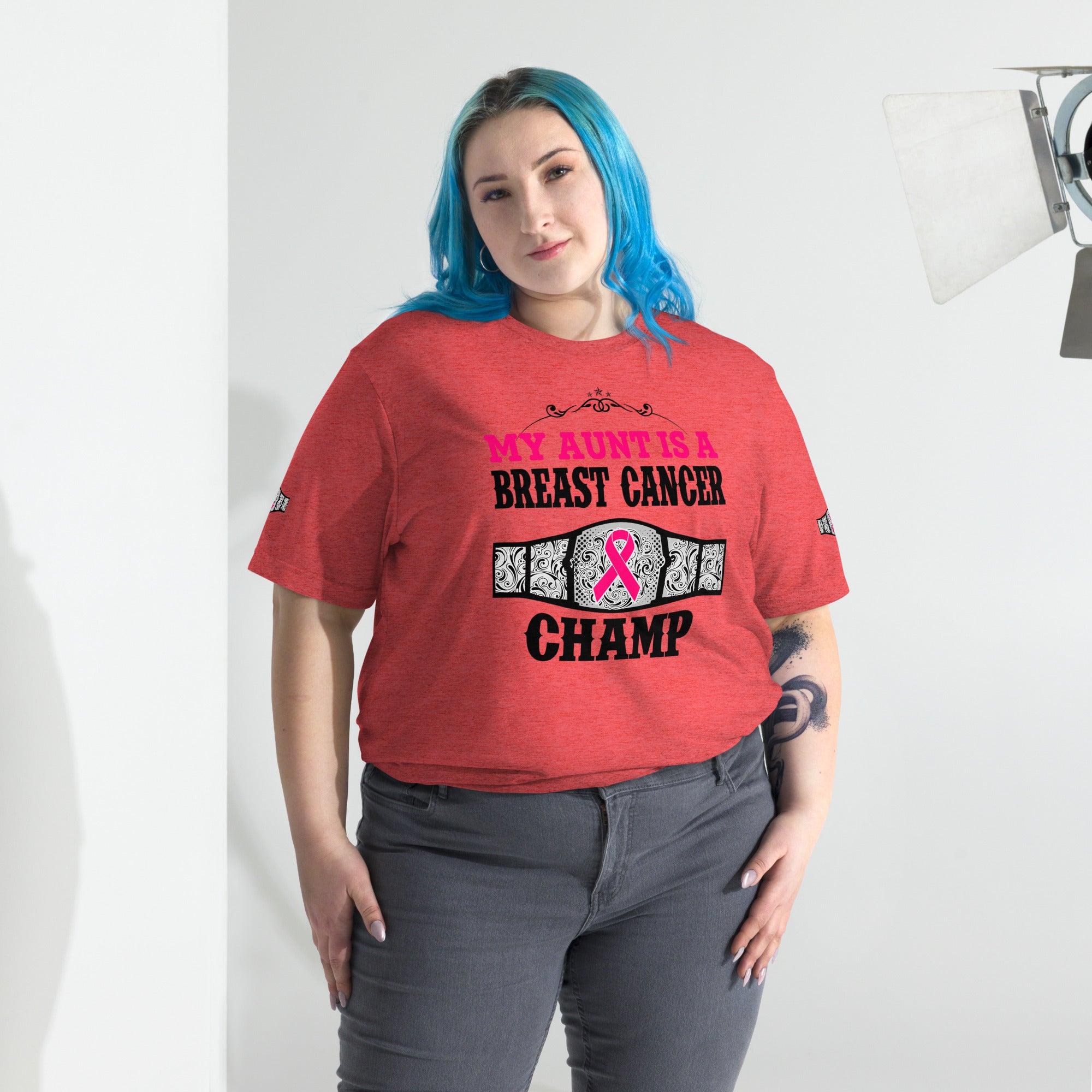 "My Aunt Is A Breast Cancer Champ" Tri-Blend T-Shirt