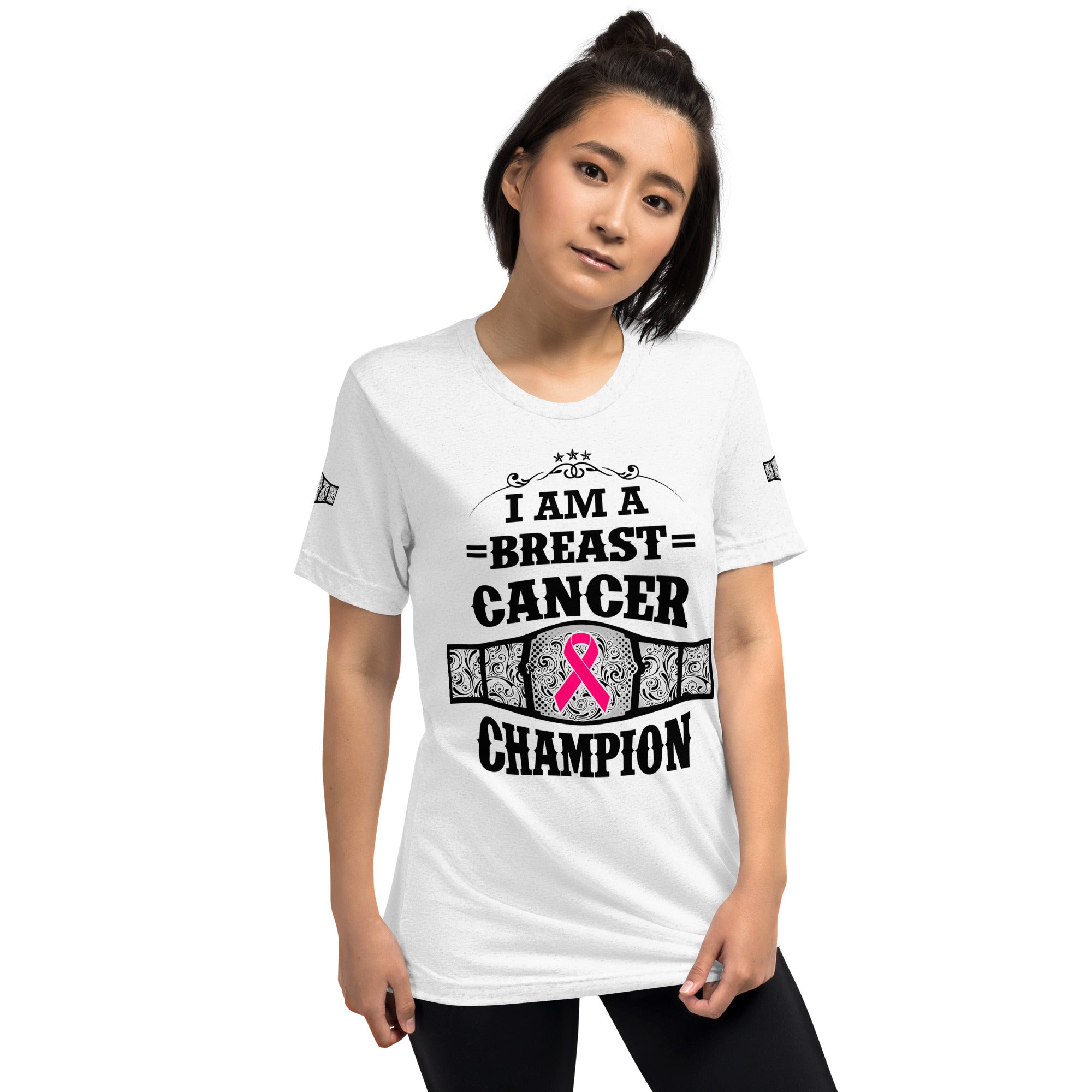 "I Am A Breast Cancer Champion" Short sleeve t-shirt