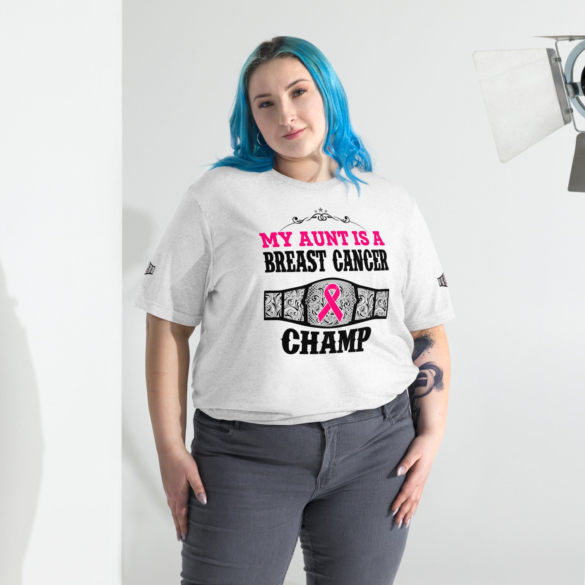 "My Aunt Is A Breast Cancer Champ" Tri-Blend T-Shirt