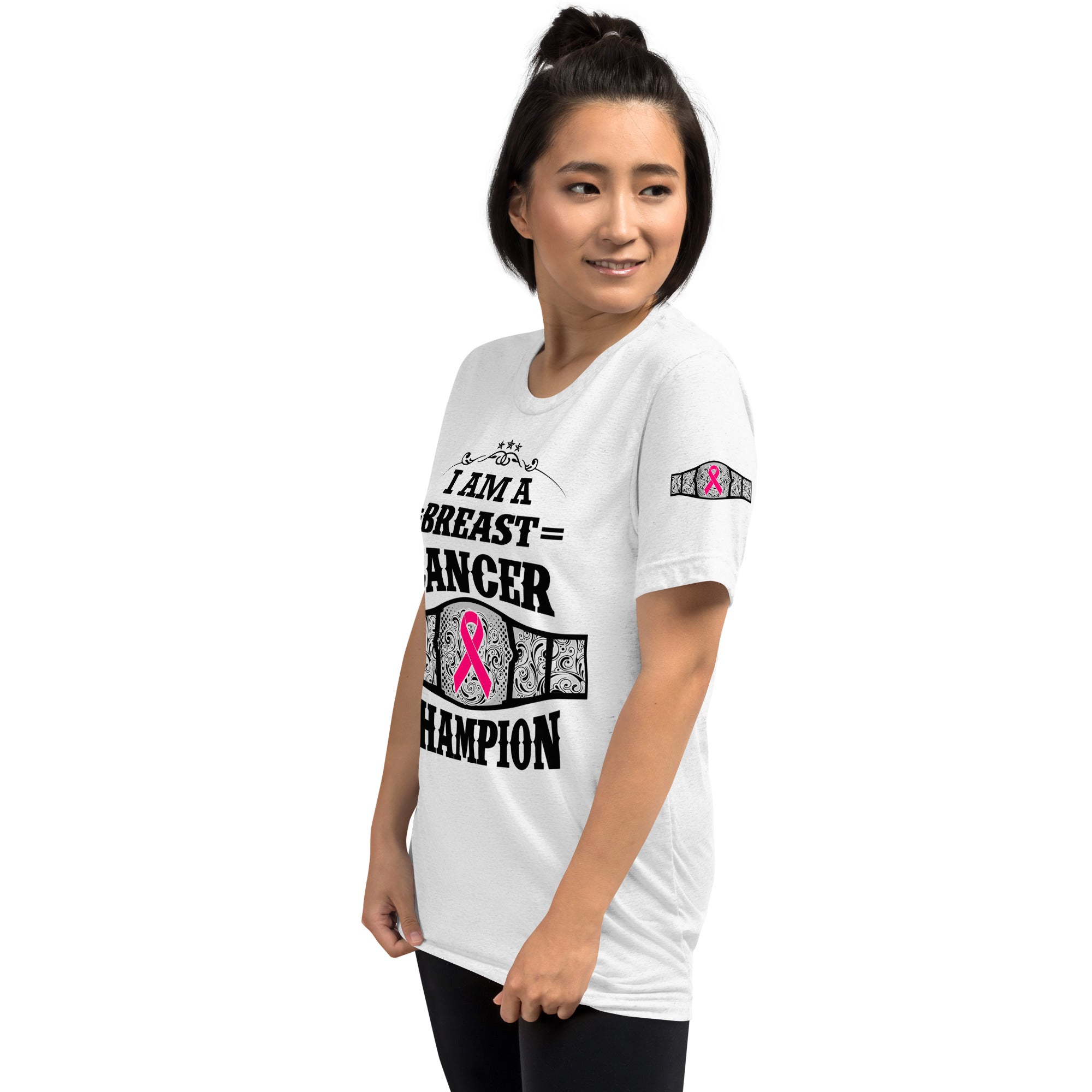 "I Am A Breast Cancer Champion" Short sleeve t-shirt