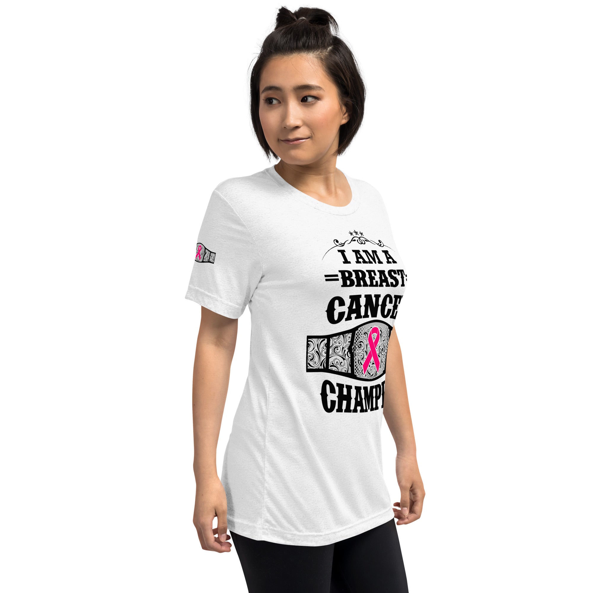 "I Am A Breast Cancer Champion" Short sleeve t-shirt