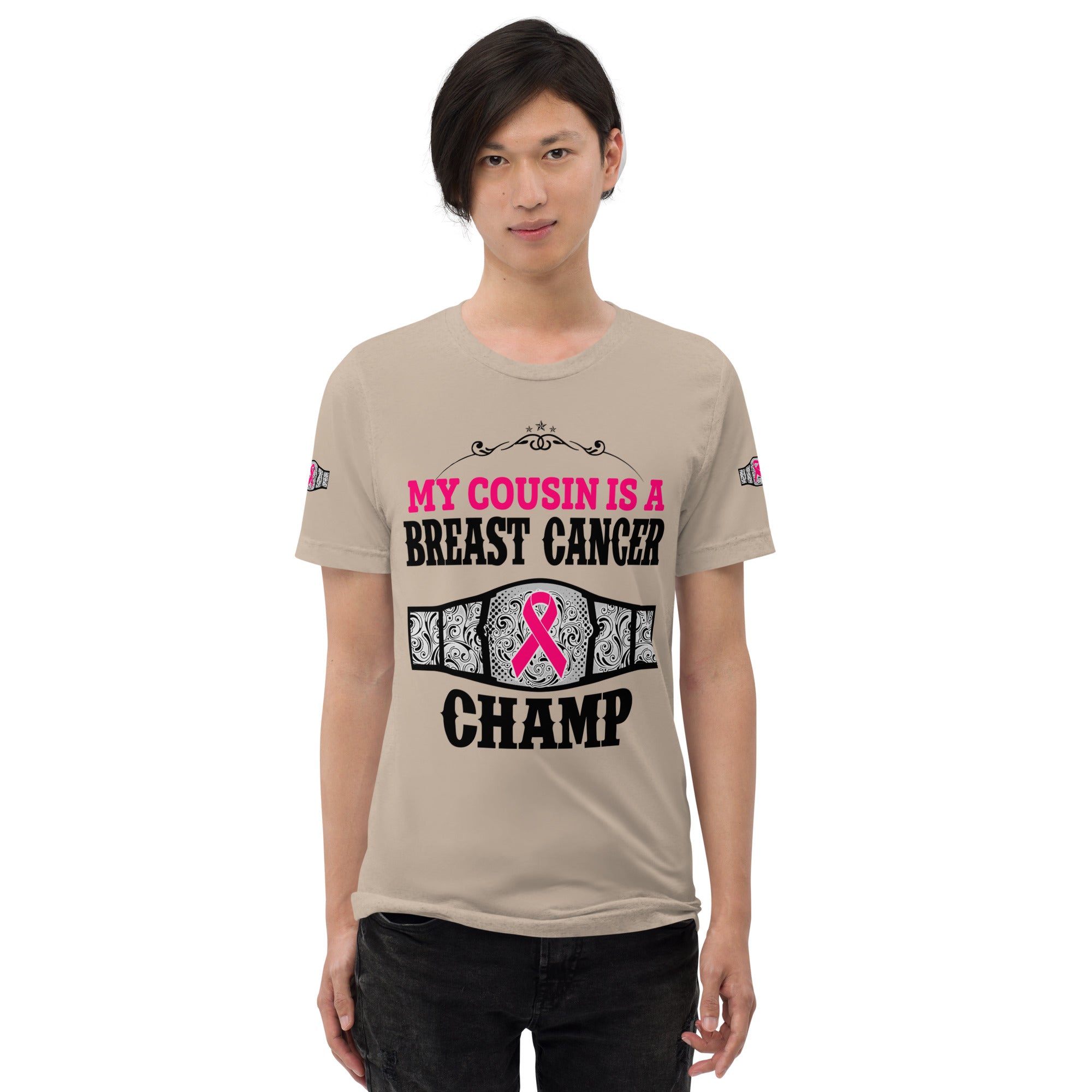"My Cousin Is A Breast Cancer Champ" Tri-Blend T-Shirt