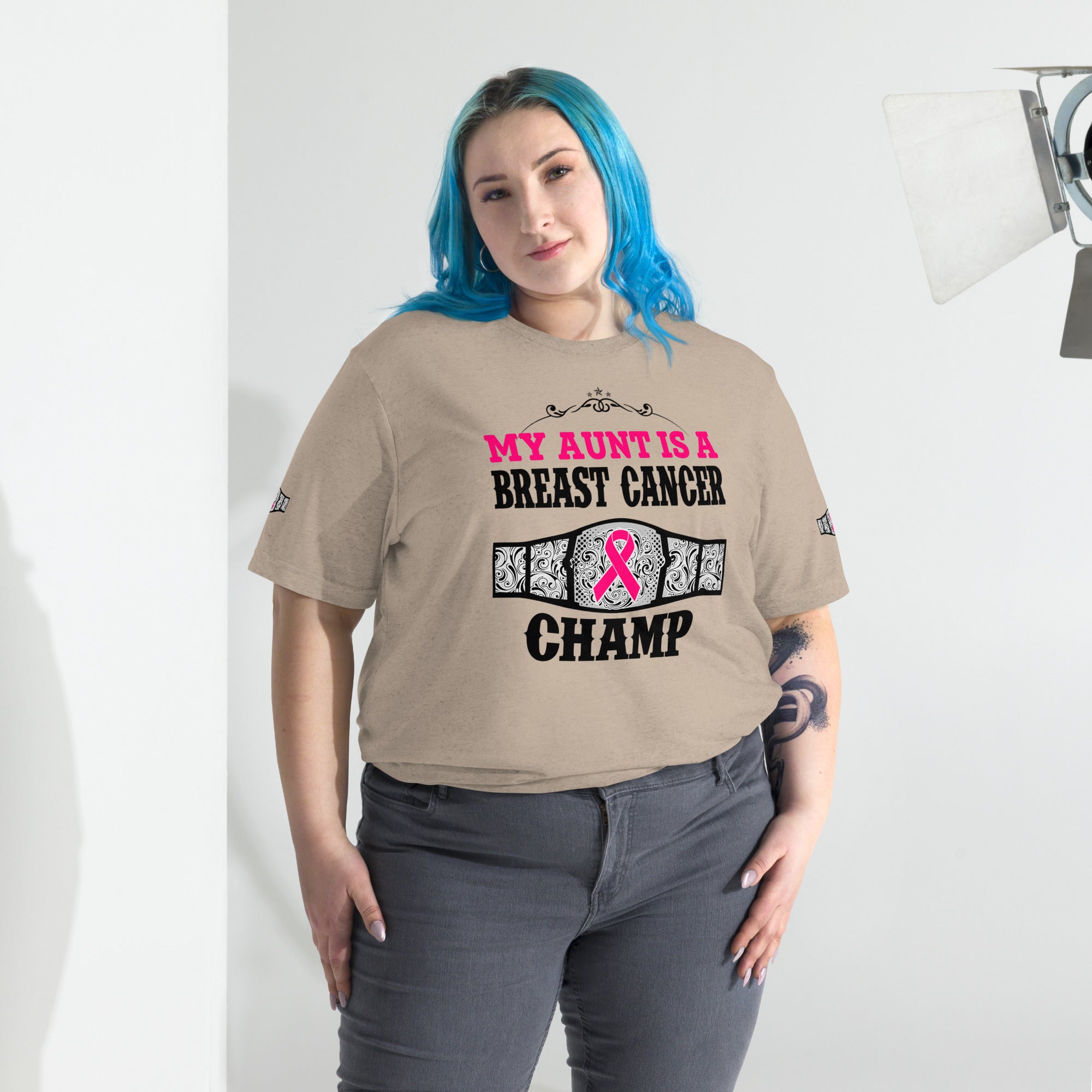 "My Aunt Is A Breast Cancer Champ" Tri-Blend T-Shirt