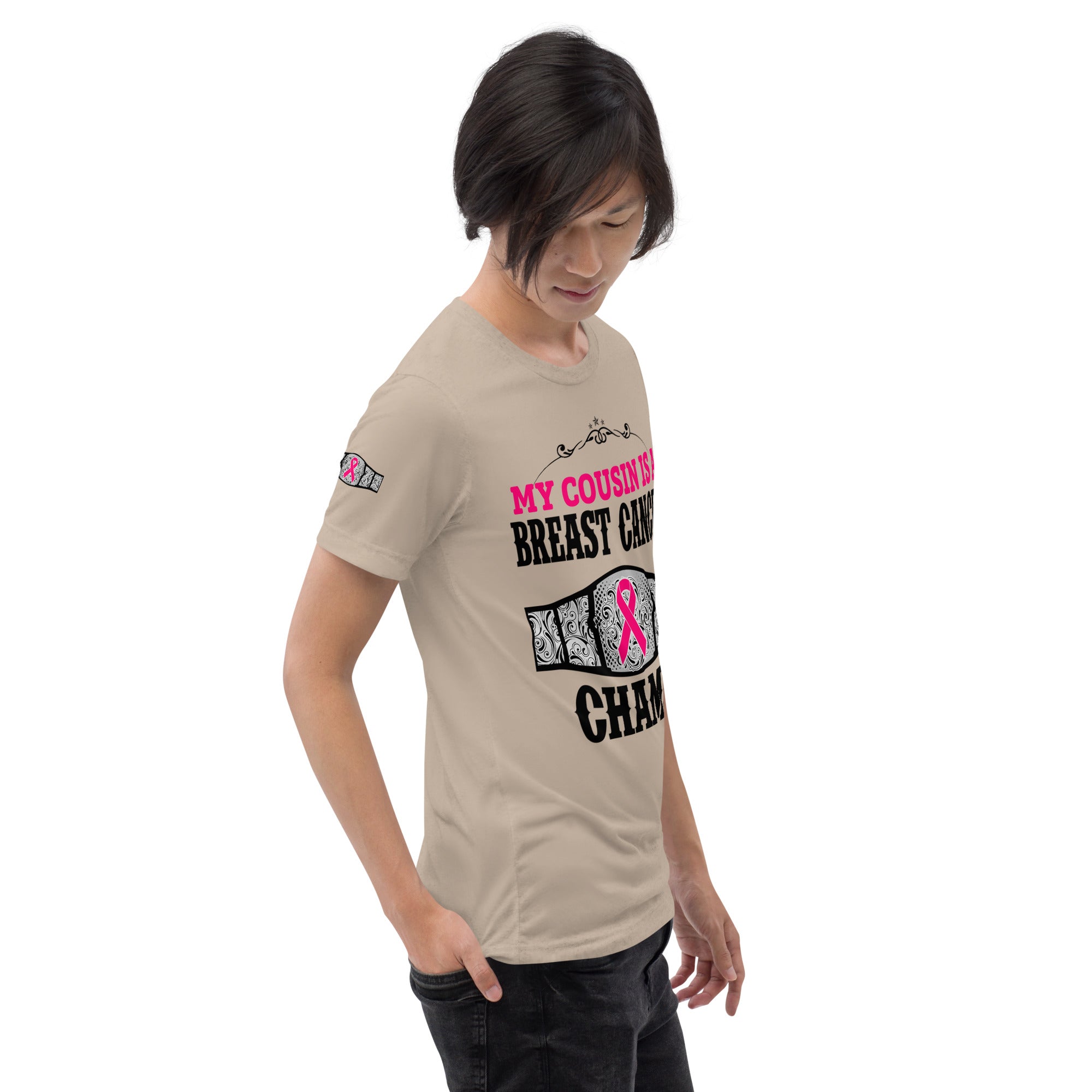 "My Cousin Is A Breast Cancer Champ" Tri-Blend T-Shirt