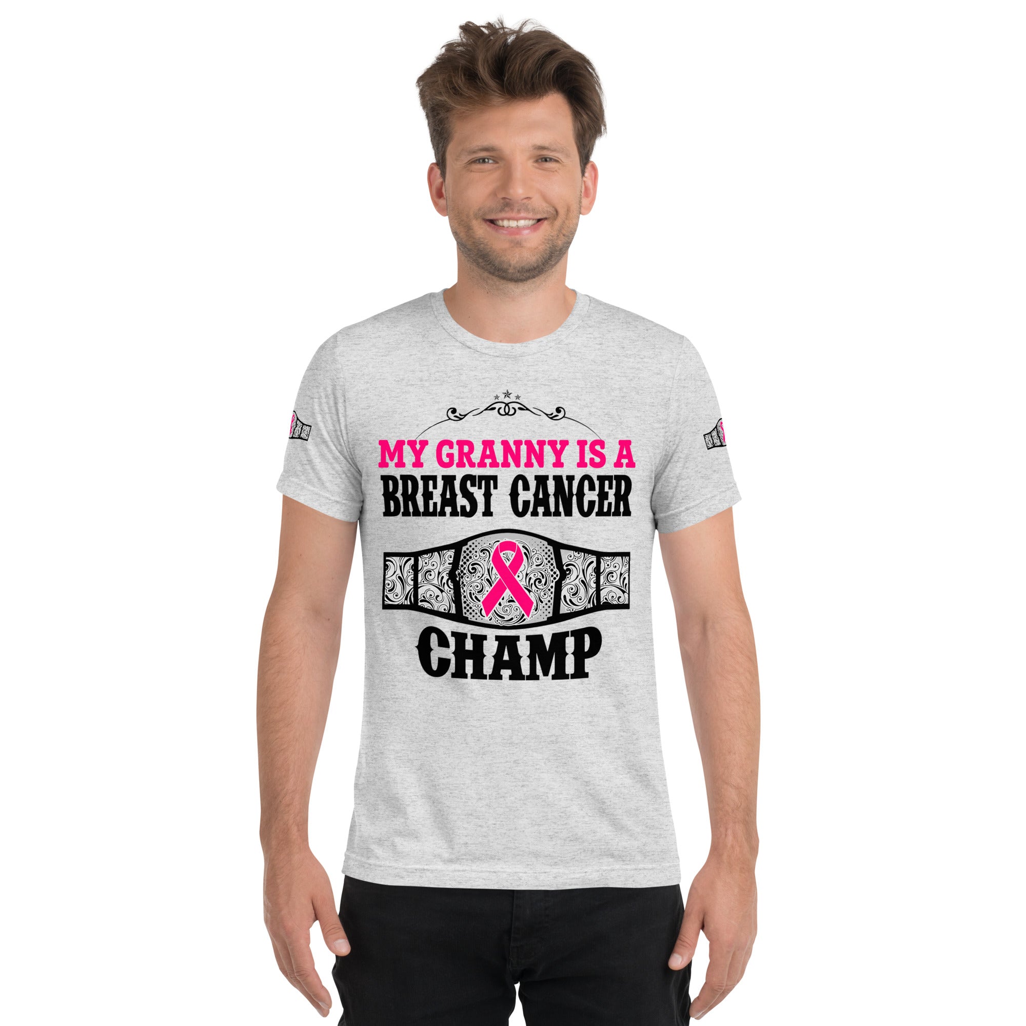 "My Granny Is A Breast Cancer Champ" Tri-Blend T-Shirt